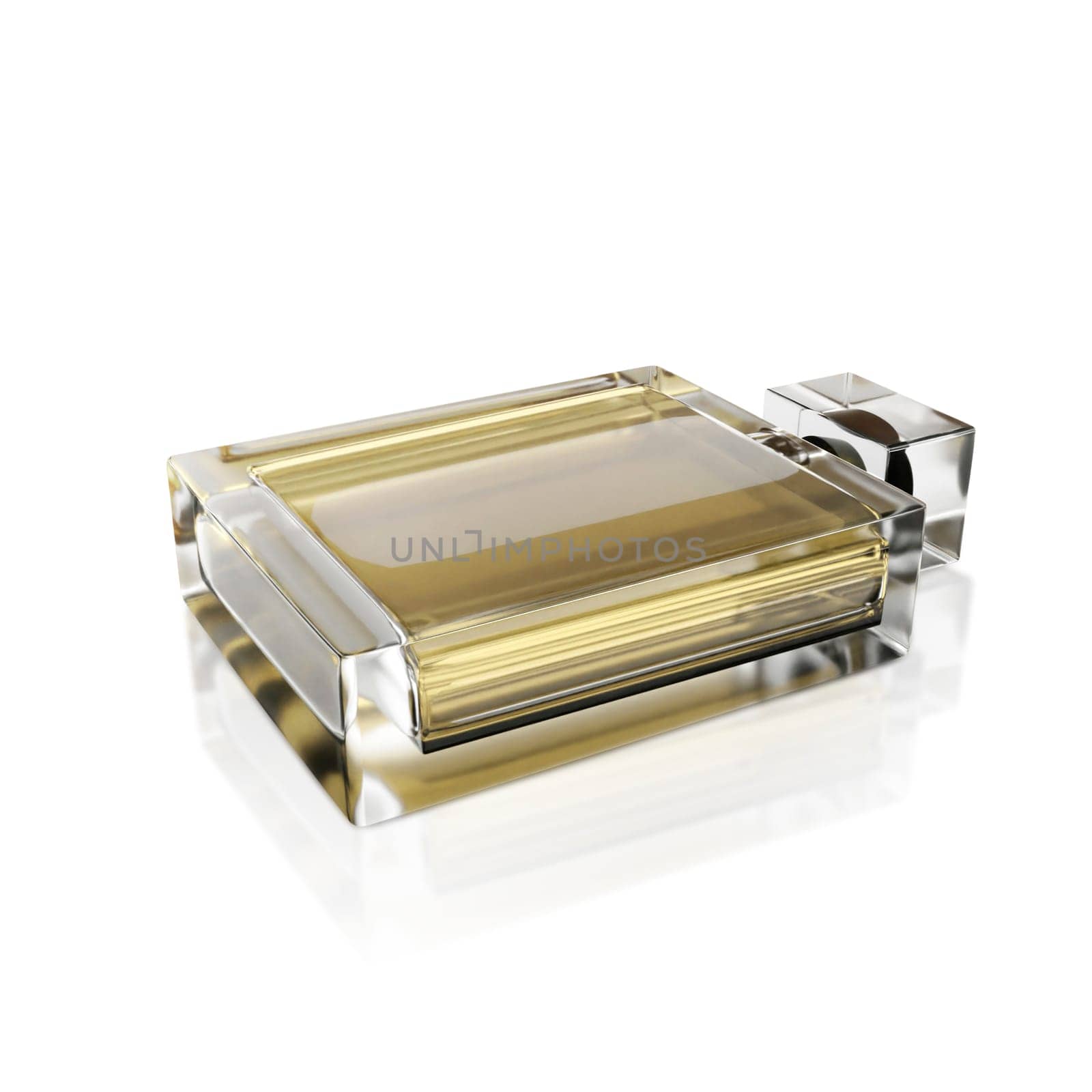 Perfume bottle on a white background. 3d render