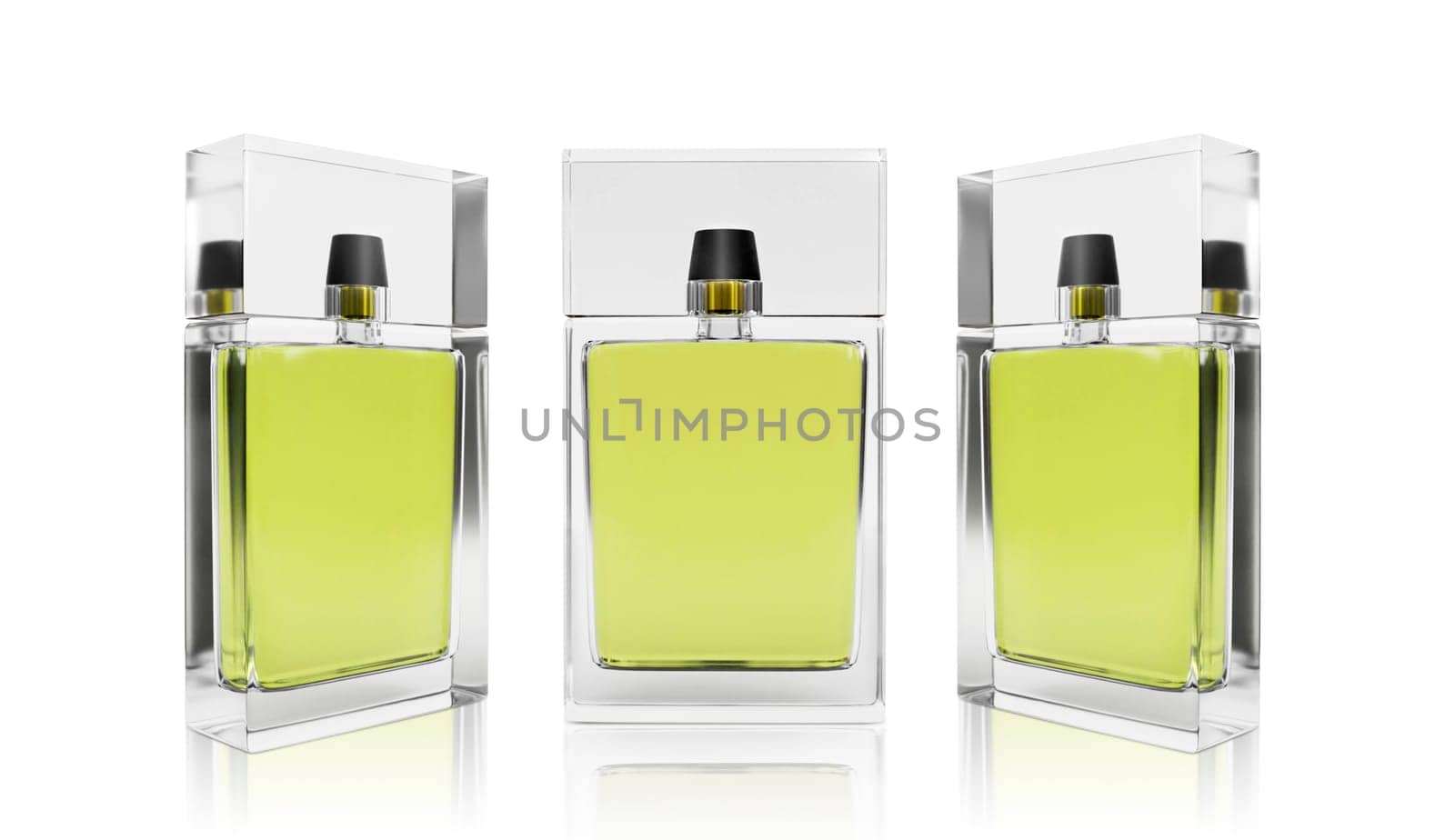 Perfume bottle on a white background. 3d render