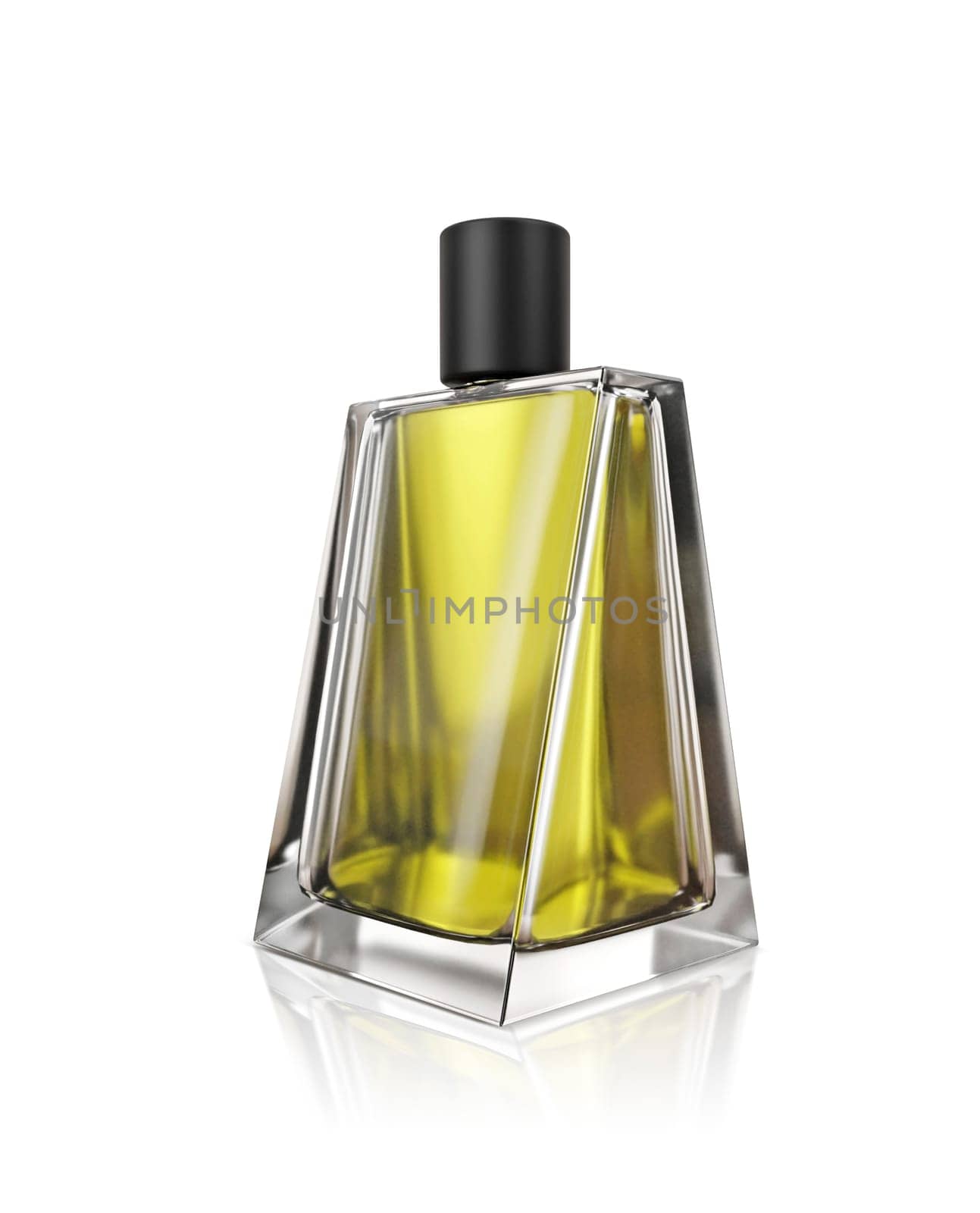 Perfume bottle on a white background. 3d render