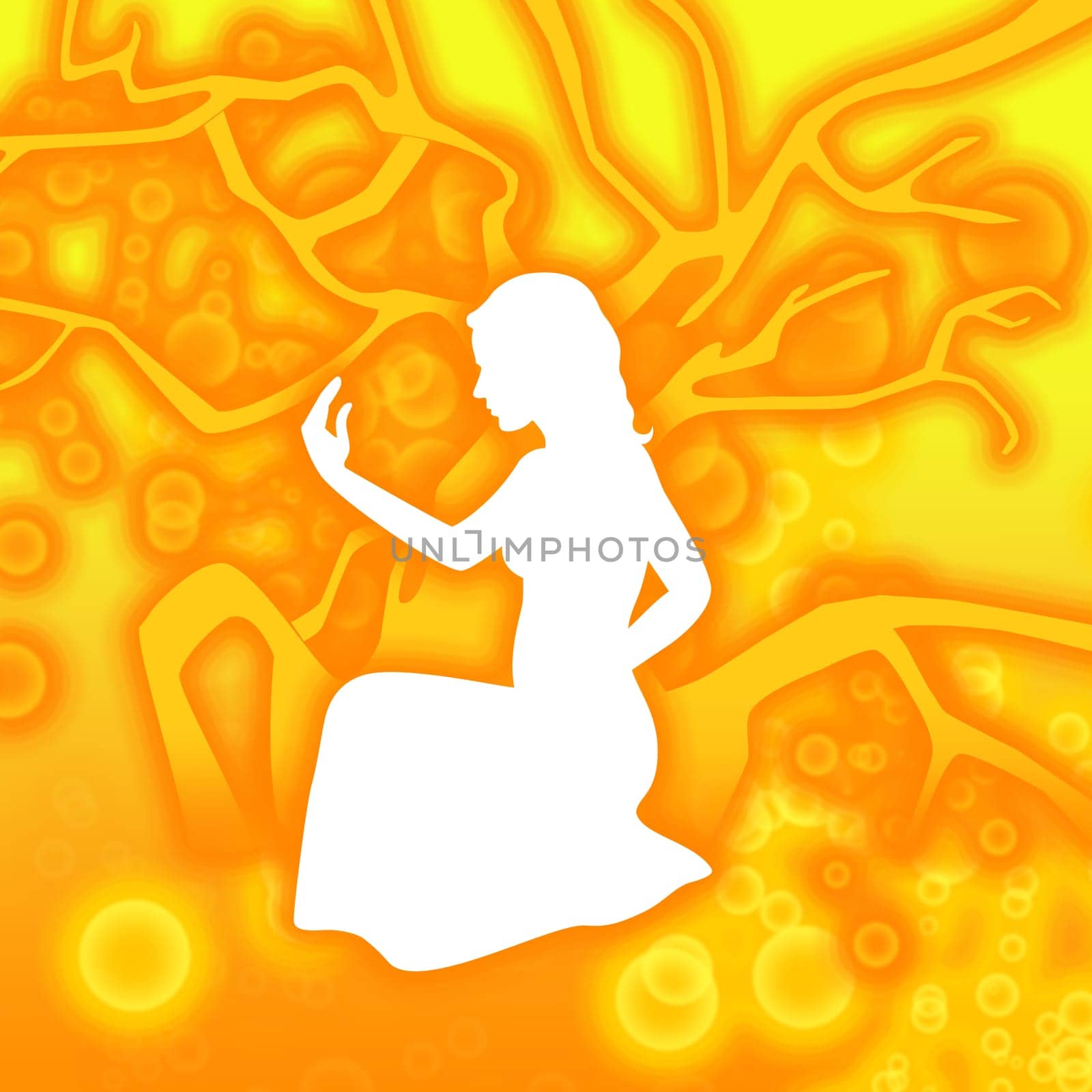 meditating woman silhouette