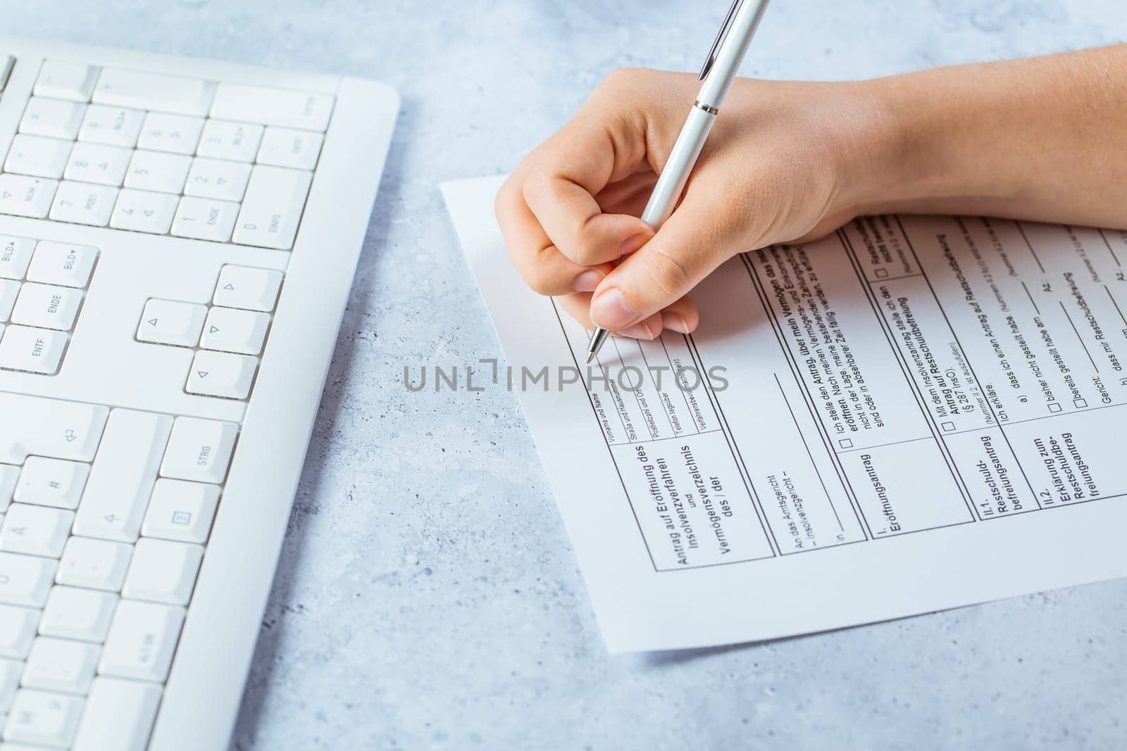 Insolvency - filling official German document to apply to court about an insolvency issue