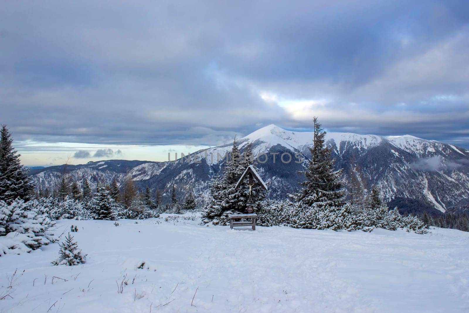 Winter landscape - Rax Mountain in the Austrian Alps, Lower Austria