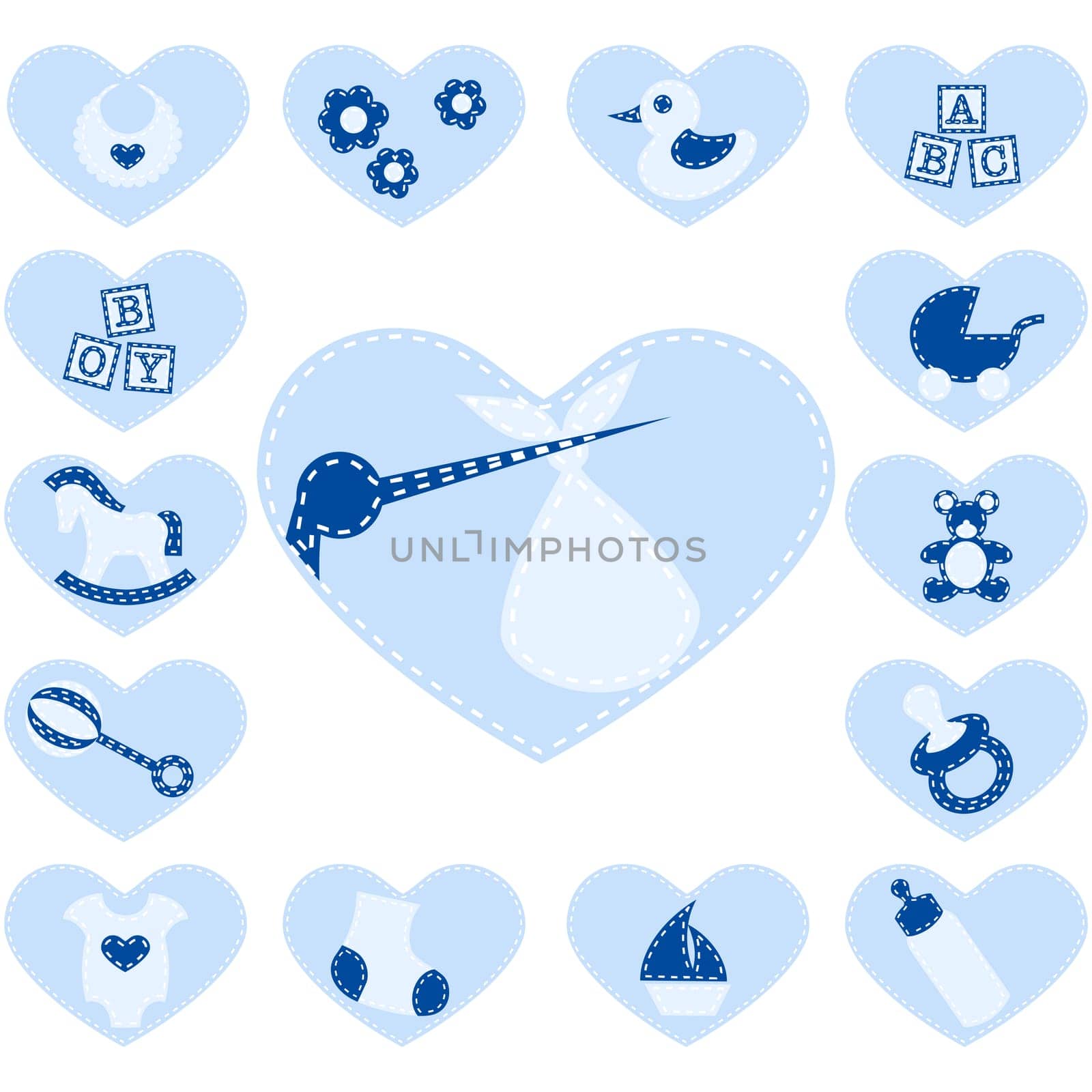15 Adorable baby buttons that look like quilt patches. Graphics are grouped and in several layers for easy editing. The file can be scaled to any size.