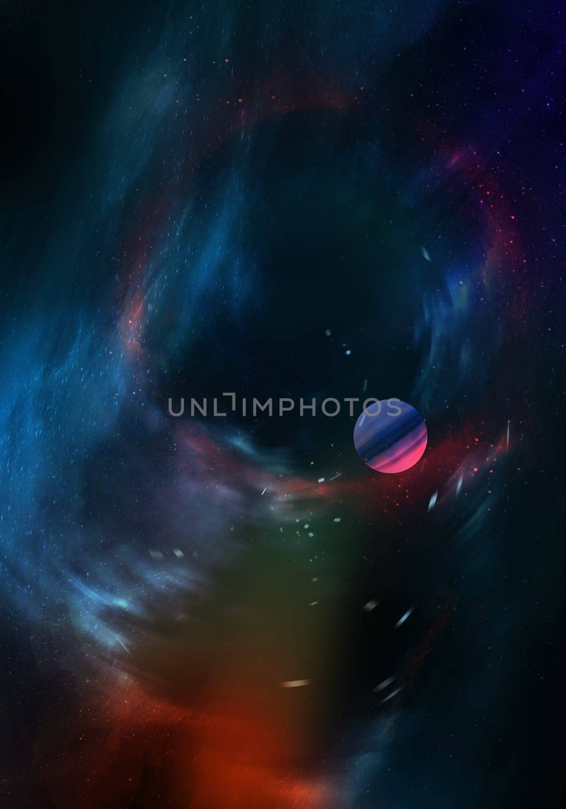 Celestial Digital Art, Stars and Galaxies in Outer Space Background Showing the Beauty of Space Exploration.