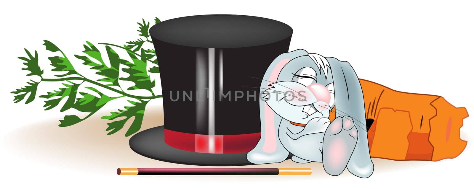 rabbit sleeping in vector format