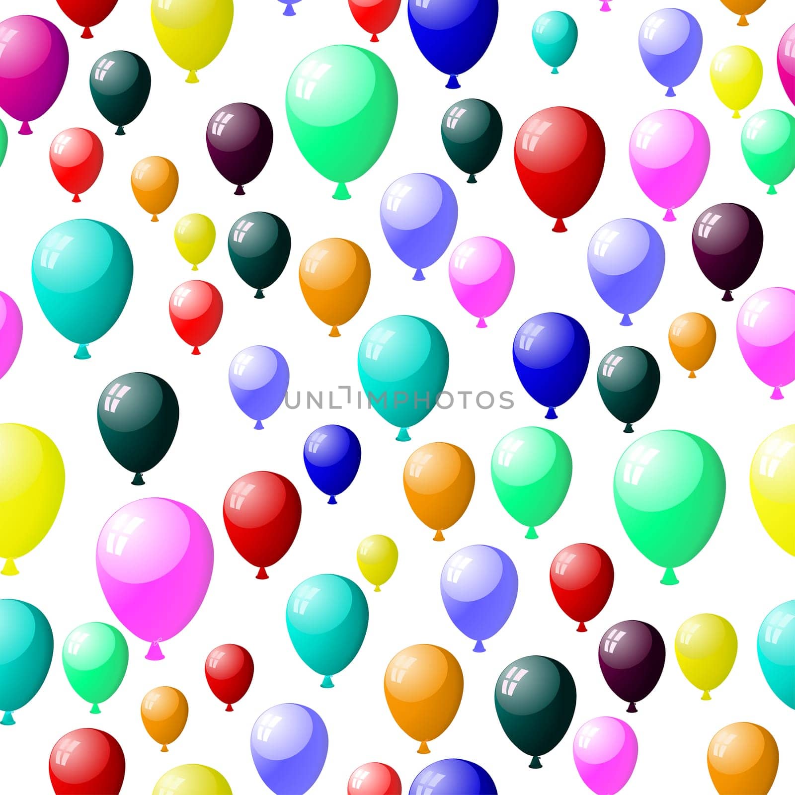 Beautiful seamless balloons pattern. Vector illustration. For easy making seamless pattern just drag all group into swatches bar, and use it for filling any contours.