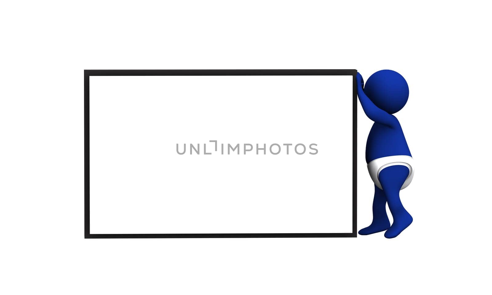 Figure in action 3d generated on a white background