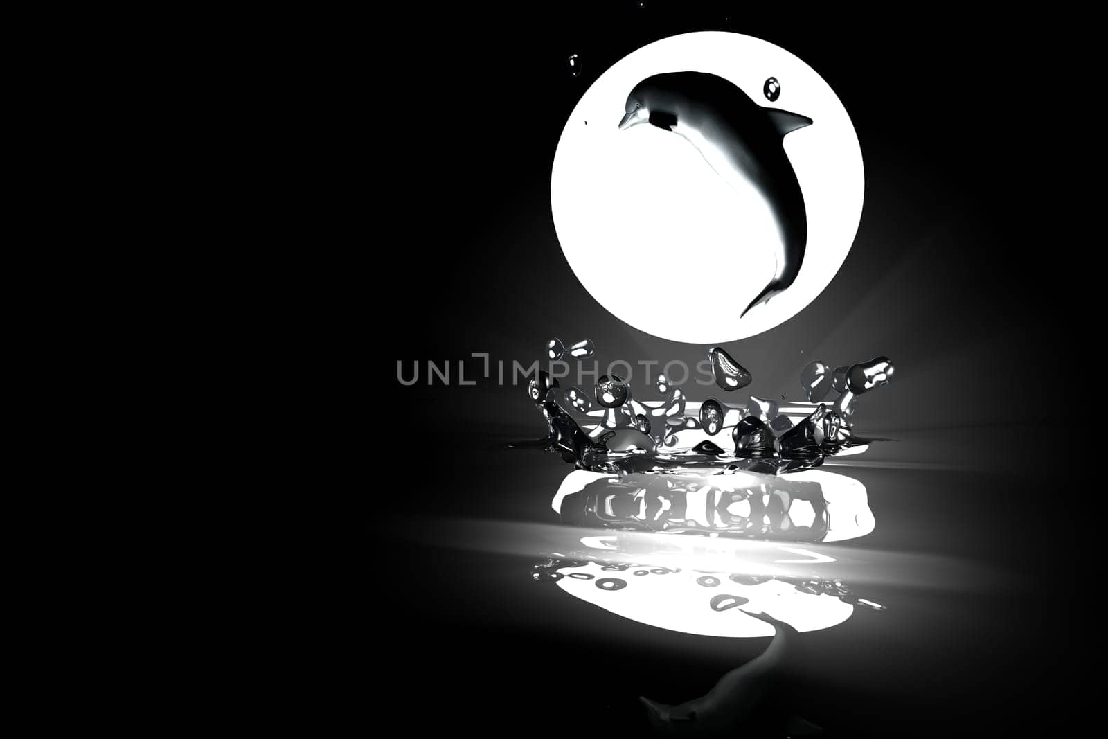 dolphin in jump 3d freedom abstract concept