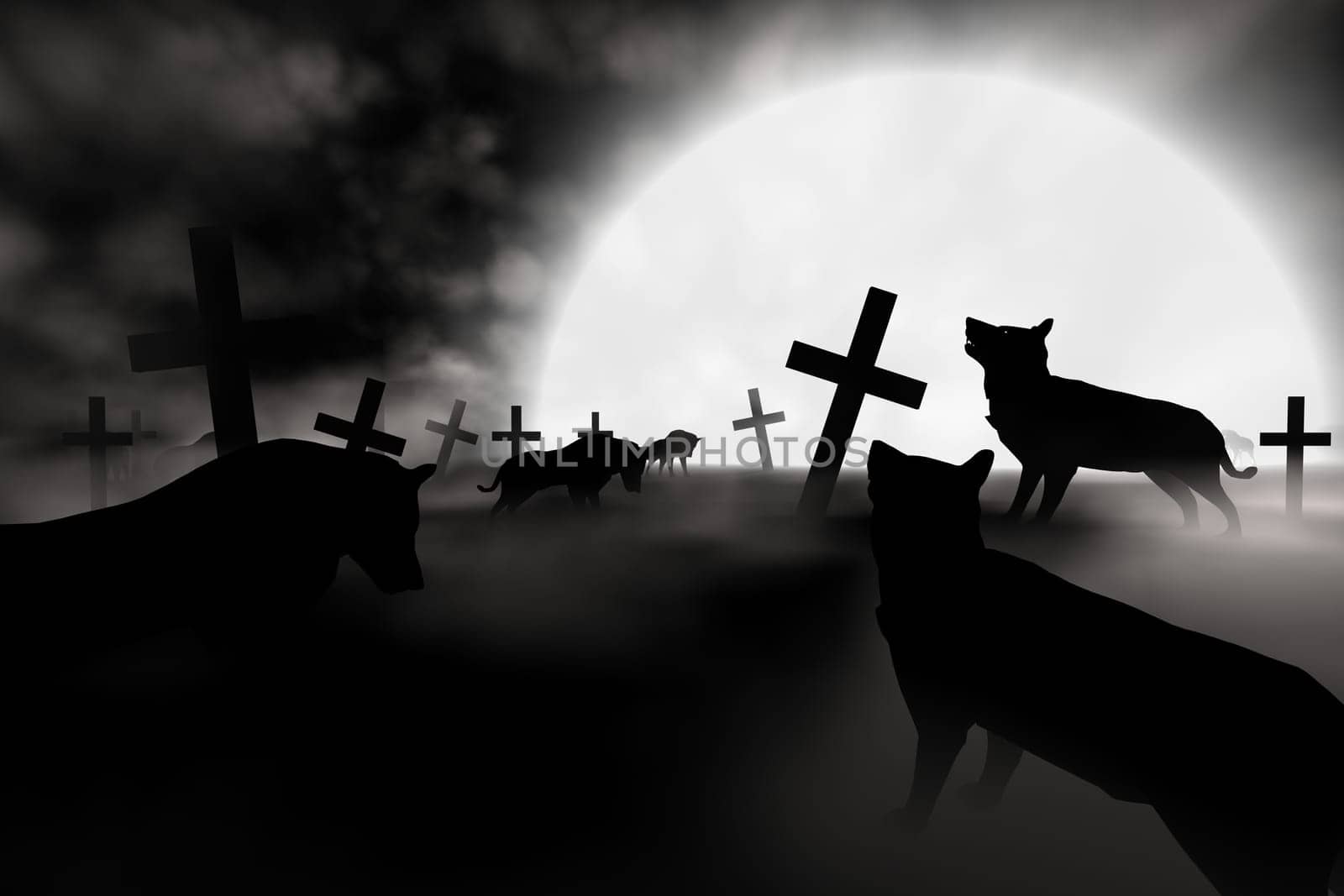 leader wolf 3d concept dark magic
