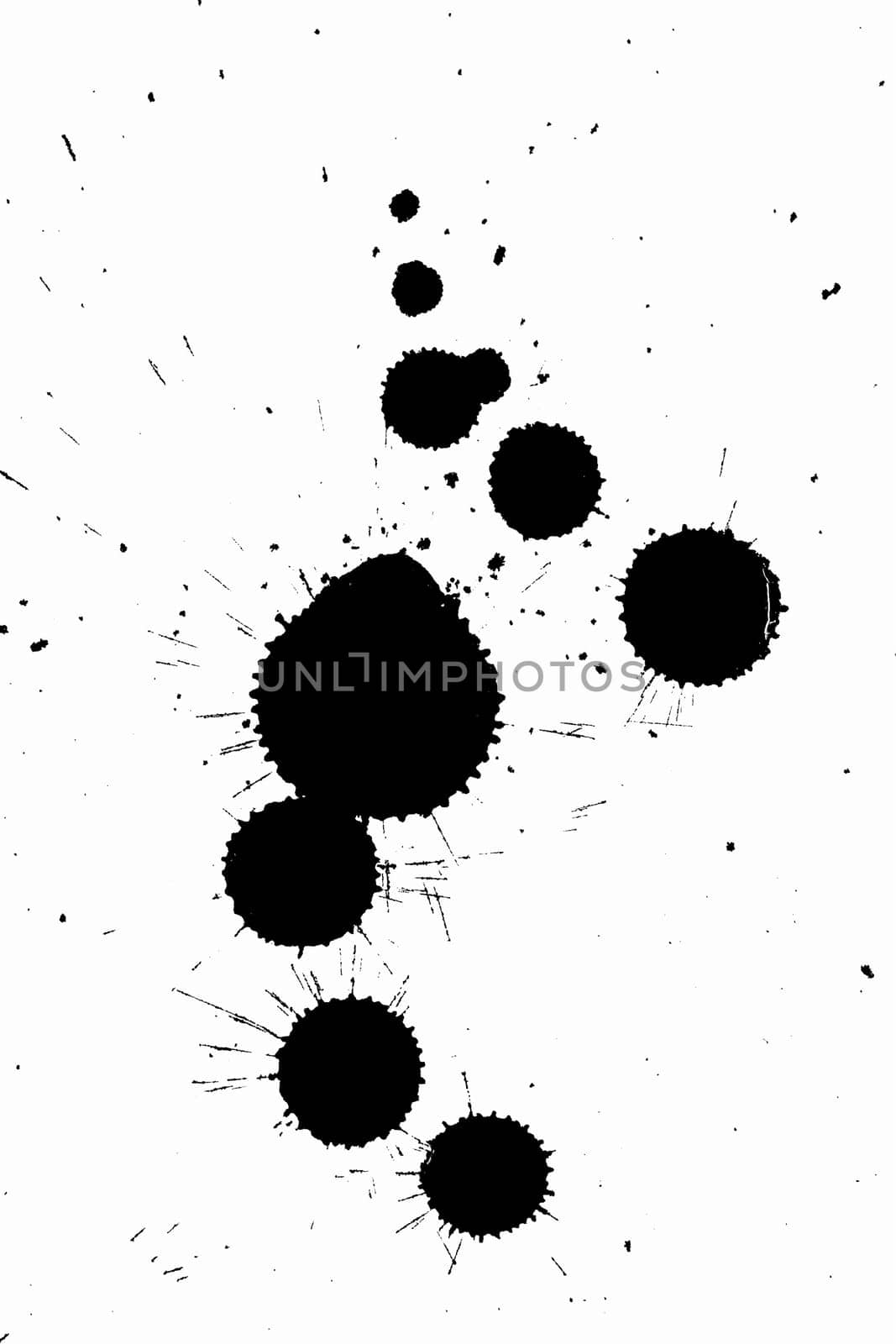 black grunge ink splash on white paper