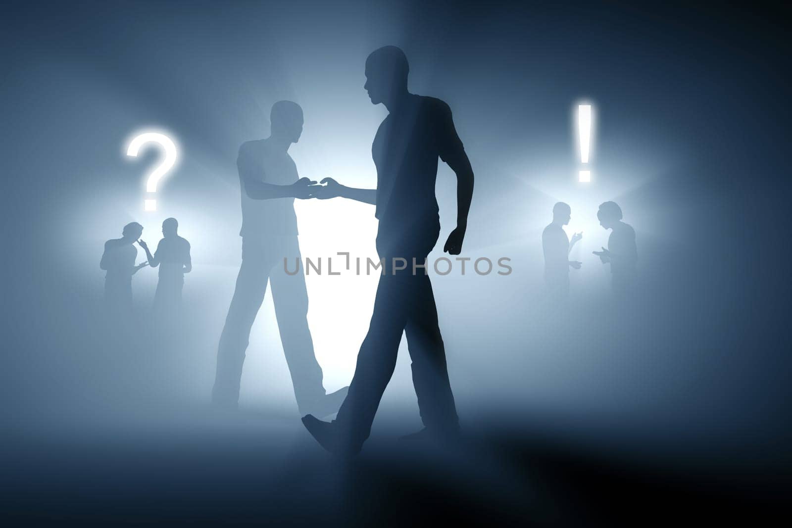 Respect hand snake in the light 3d concept of success
