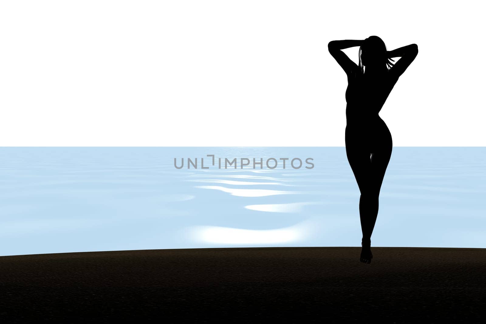 sunrise girl 3d abstract summer concept