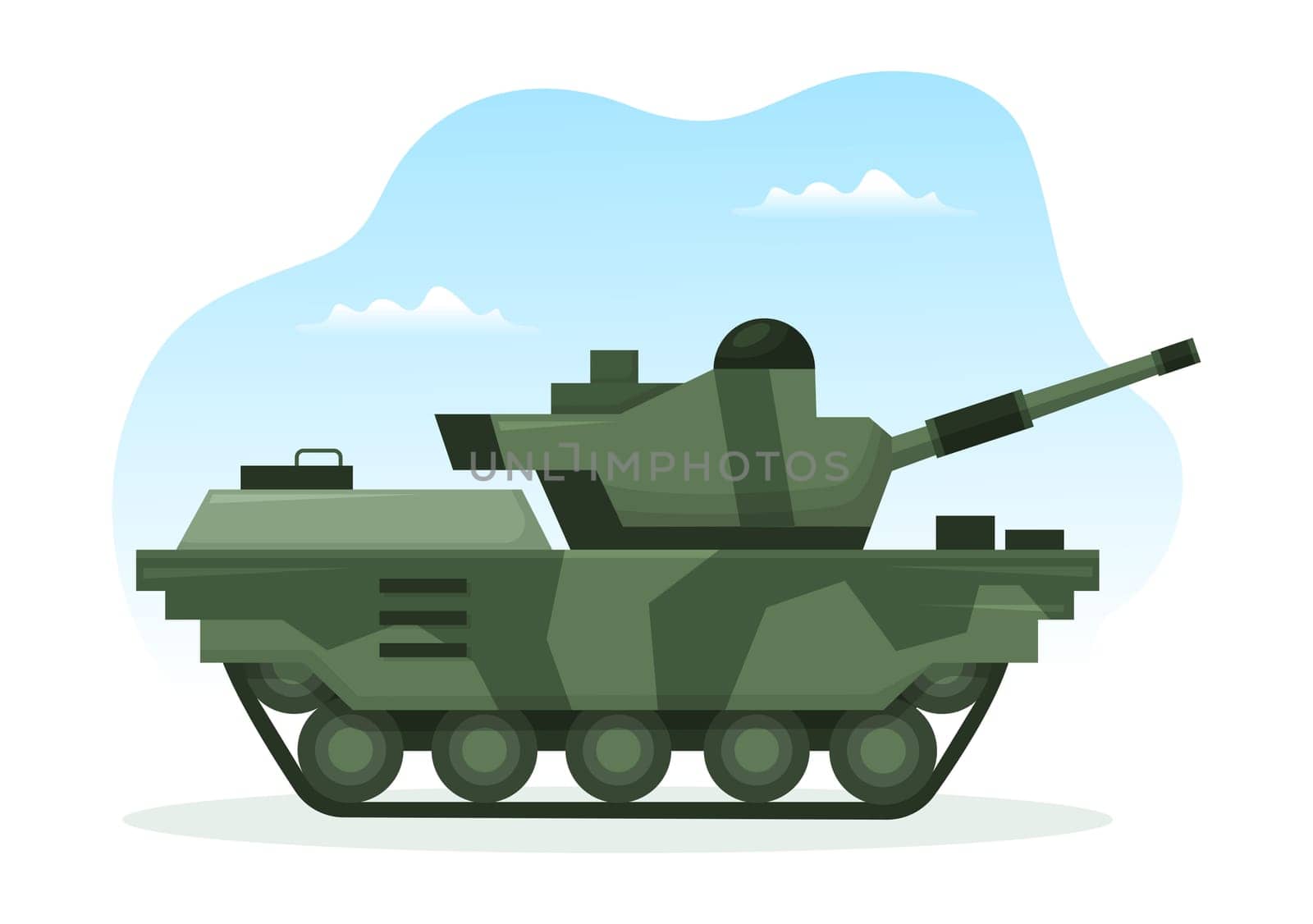 Military Army Force Template Hand Drawn Cute Cartoon Flat Illustration with Soldier, Weapon, Tank or Protective Heavy Equipment