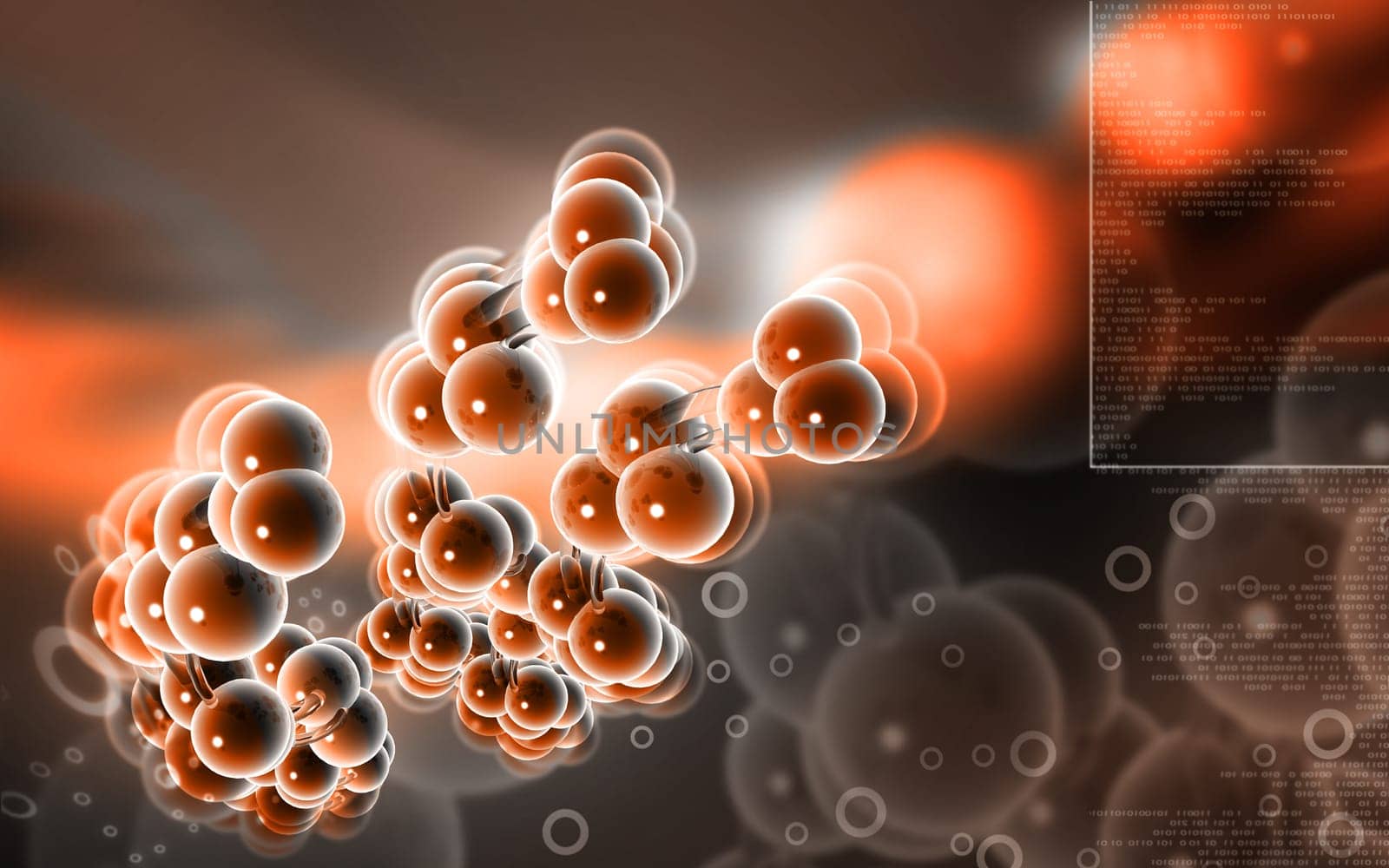 Digital illustration DNA structure in colour background