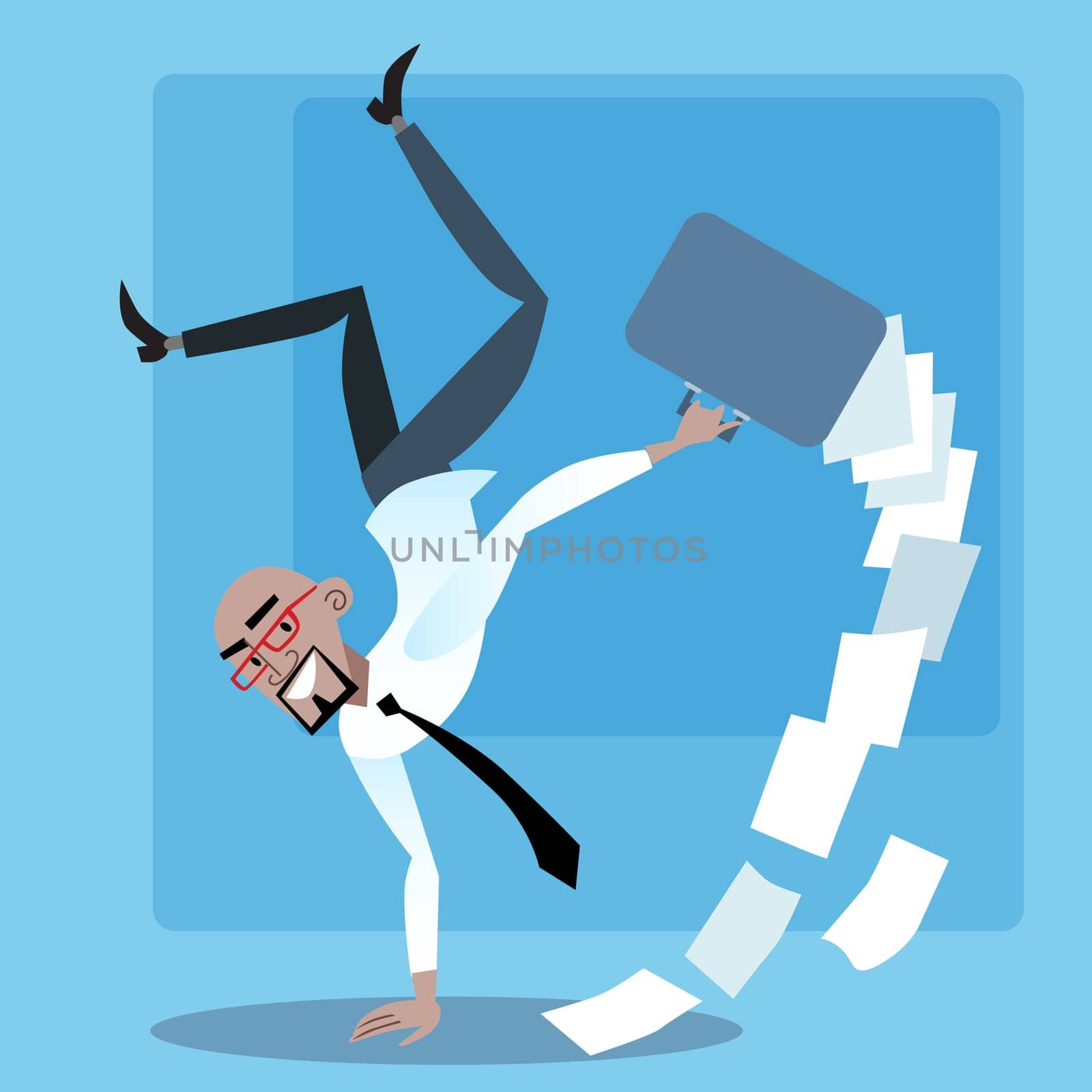 African businessman rejoices in the success of the transaction documents. Friday in the office