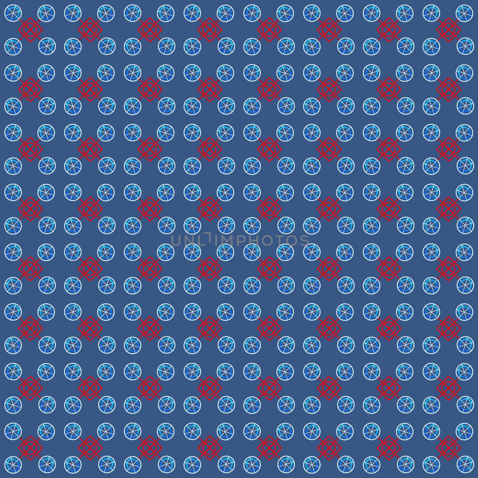Abstract seamless polygon pattern on blue background