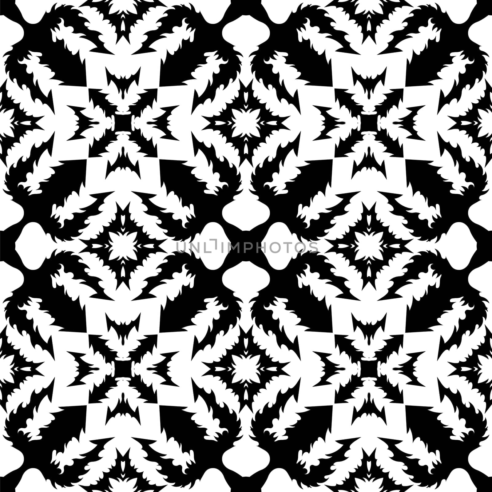 Trident Silhouette Seamless Pattern Isolated on White Background.