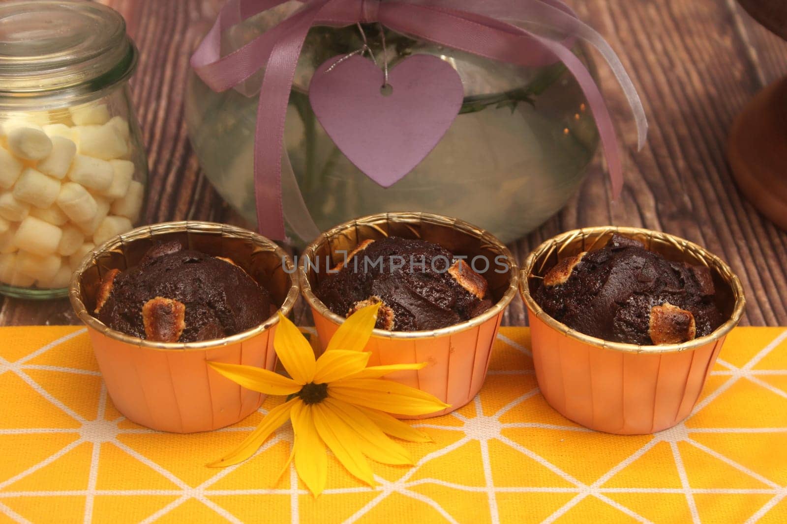 some homemade Muffins with chocolate