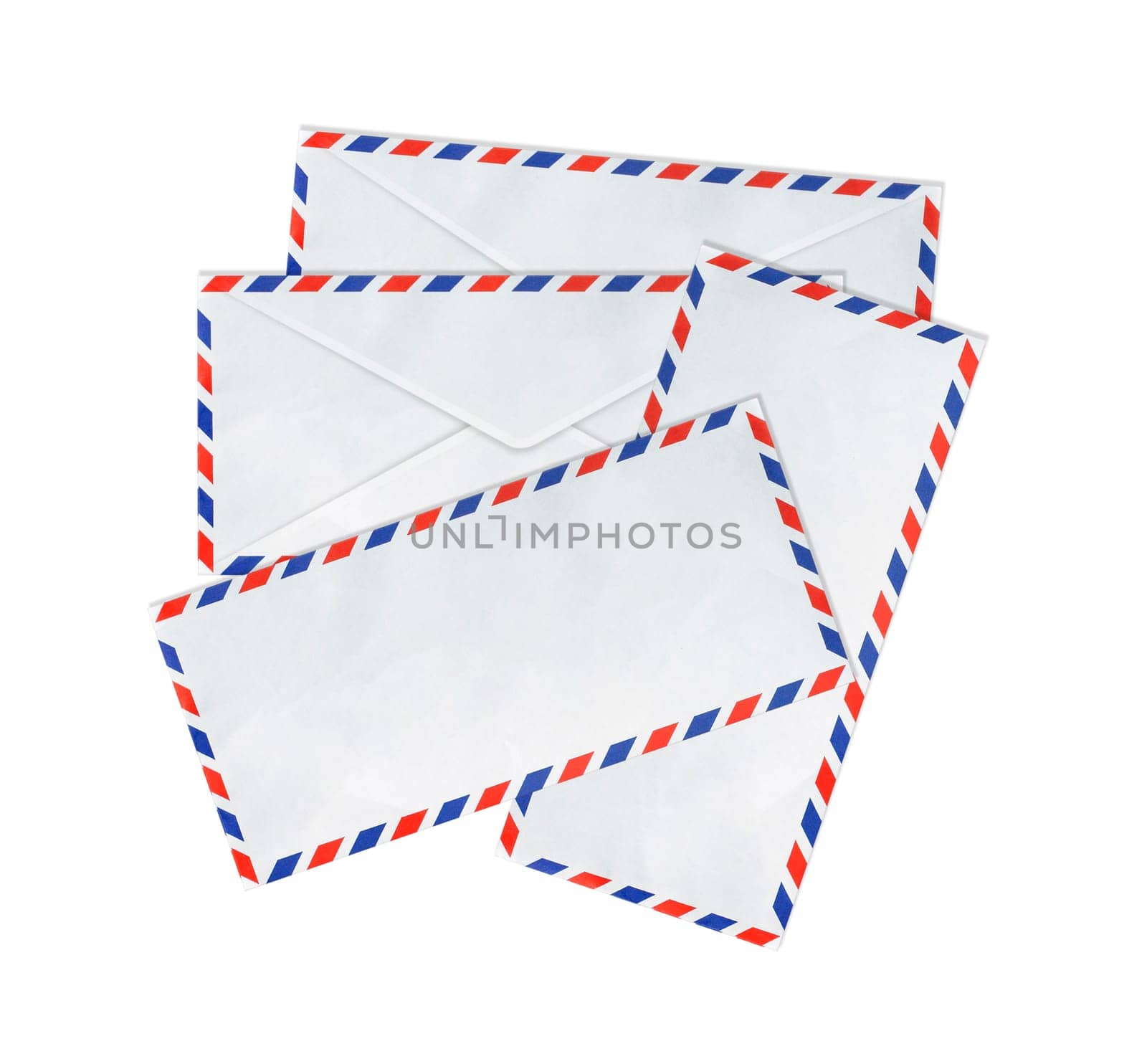 Mail envelopes on white background