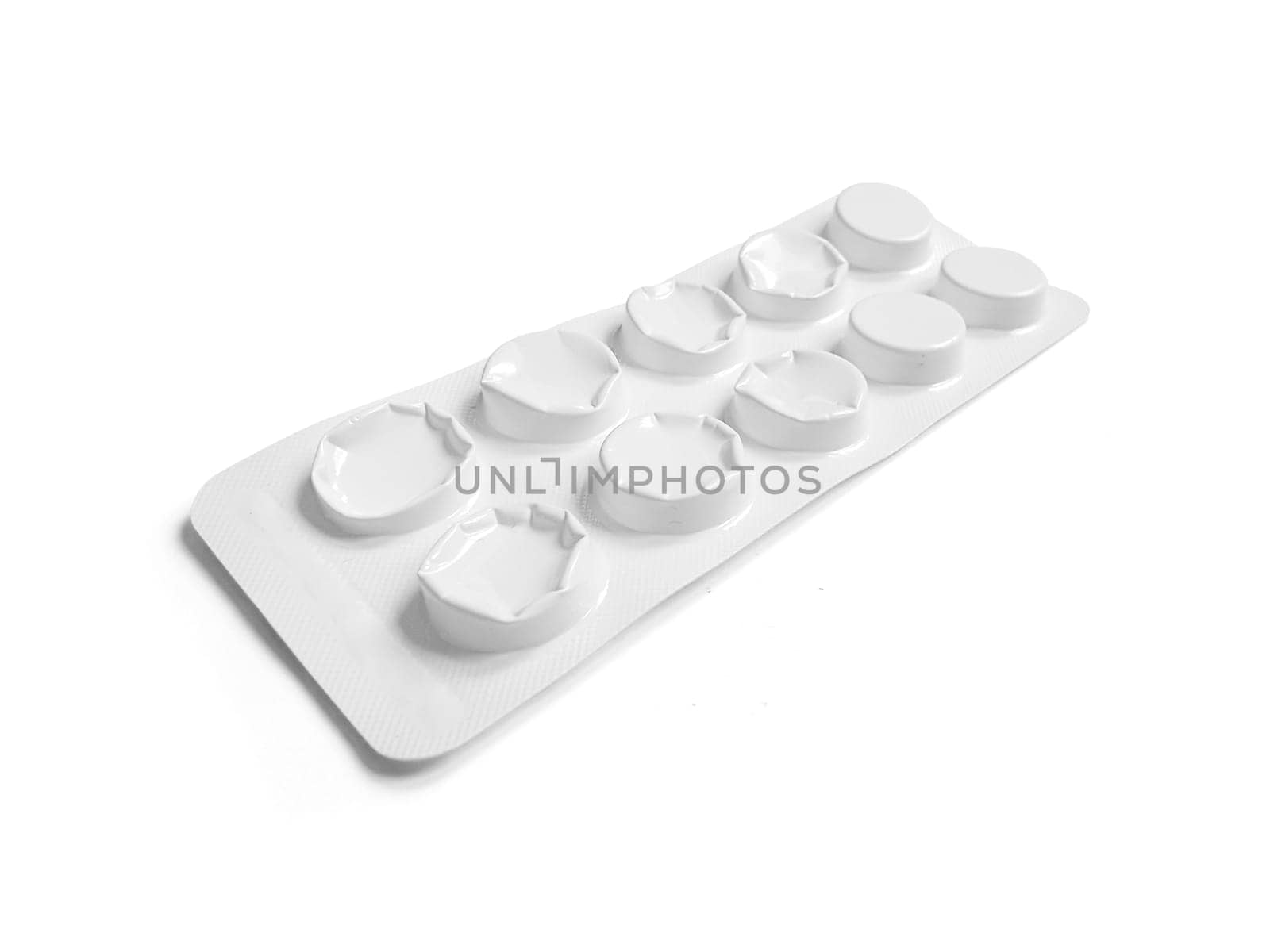 Package of pills and Used pills. Pharmacy and medicine concept