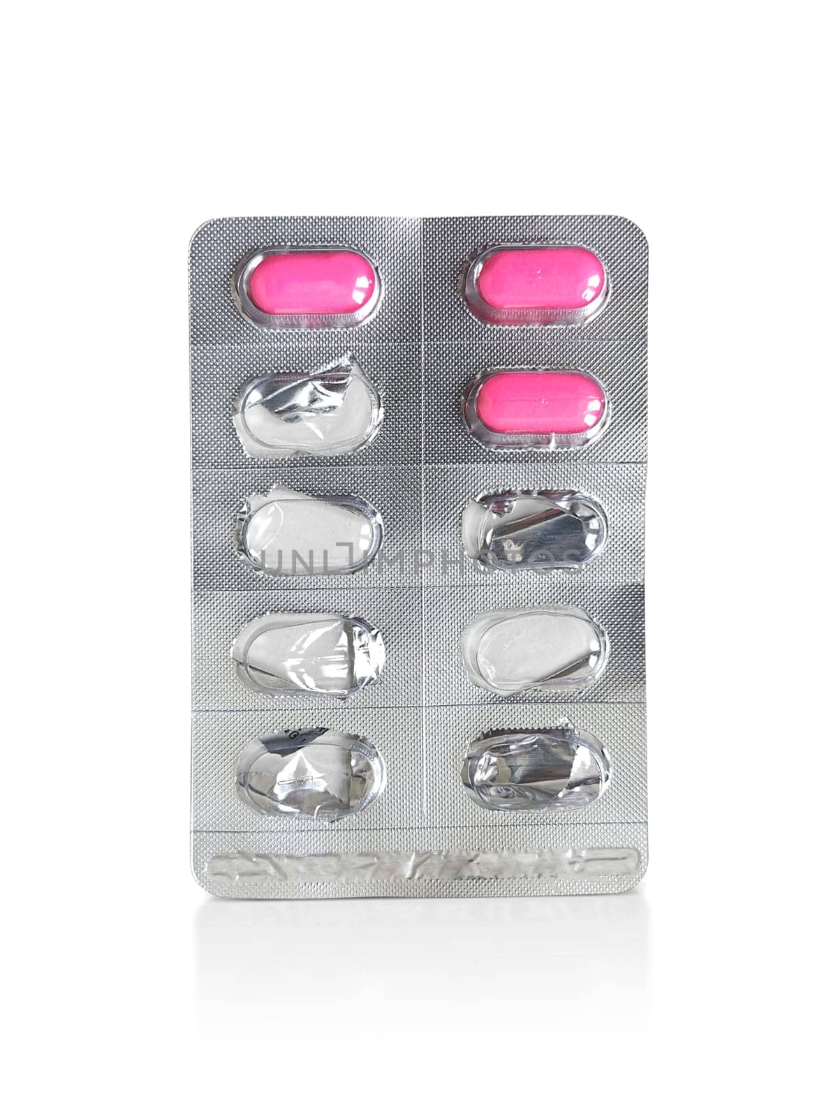 Package of pills and Used pills. Pharmacy and medicine concept