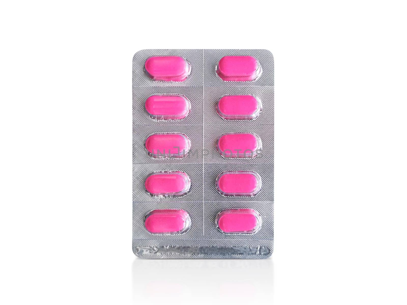 Package of pink pills. Pharmacy and medicine concept