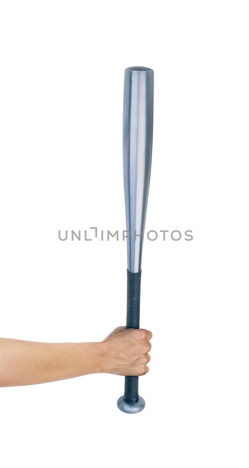 hands with the bat isolated on a white background
