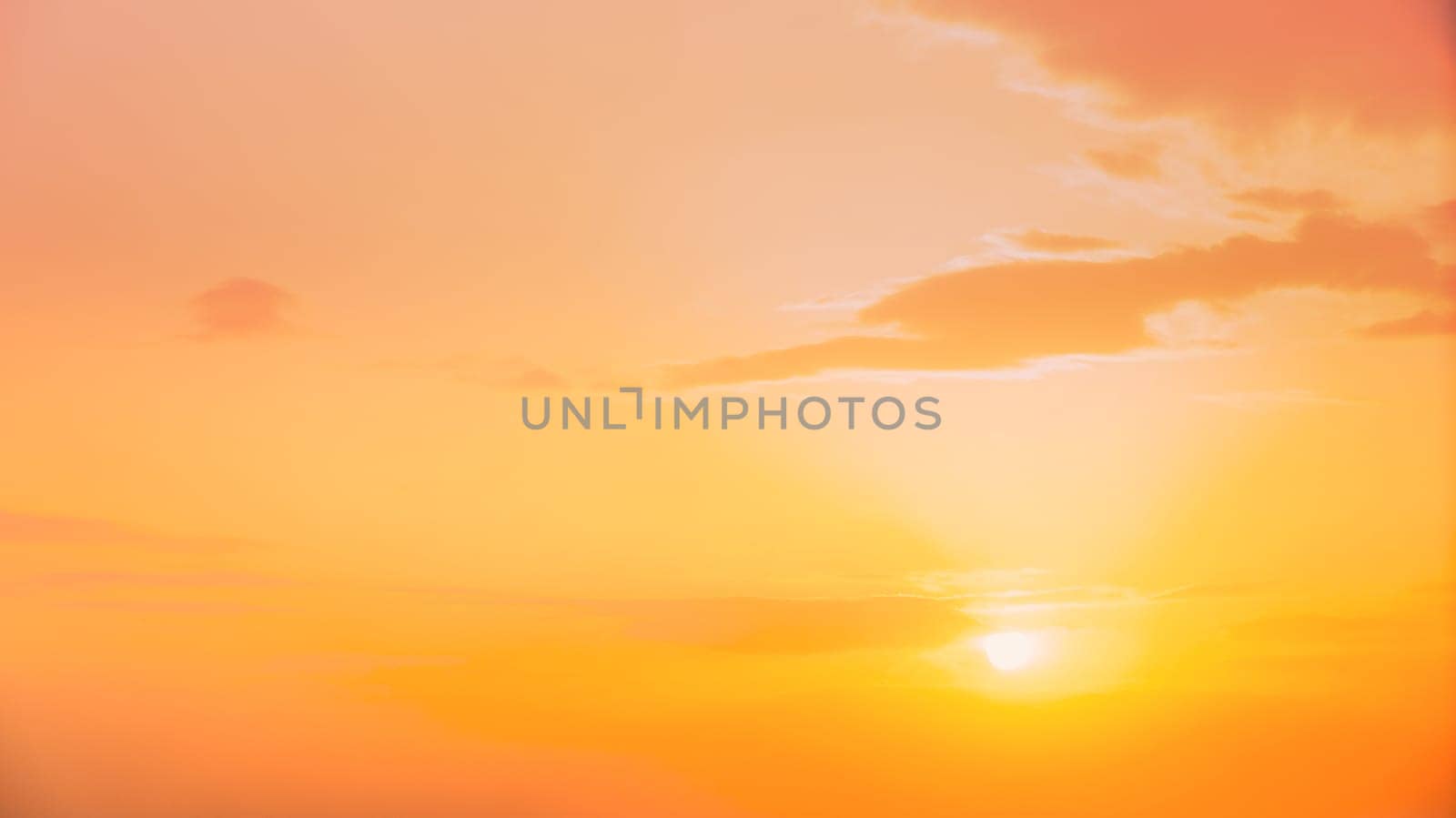 Sunrise Sky. Bright Dramatic Sky With Clouds. Yellow, Orange Colours. Dawn Sky. Sunrise Sky Background.