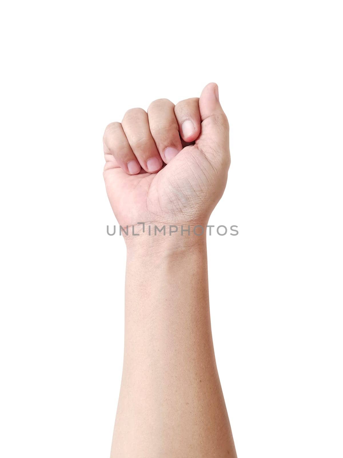 isolated human hand on white background