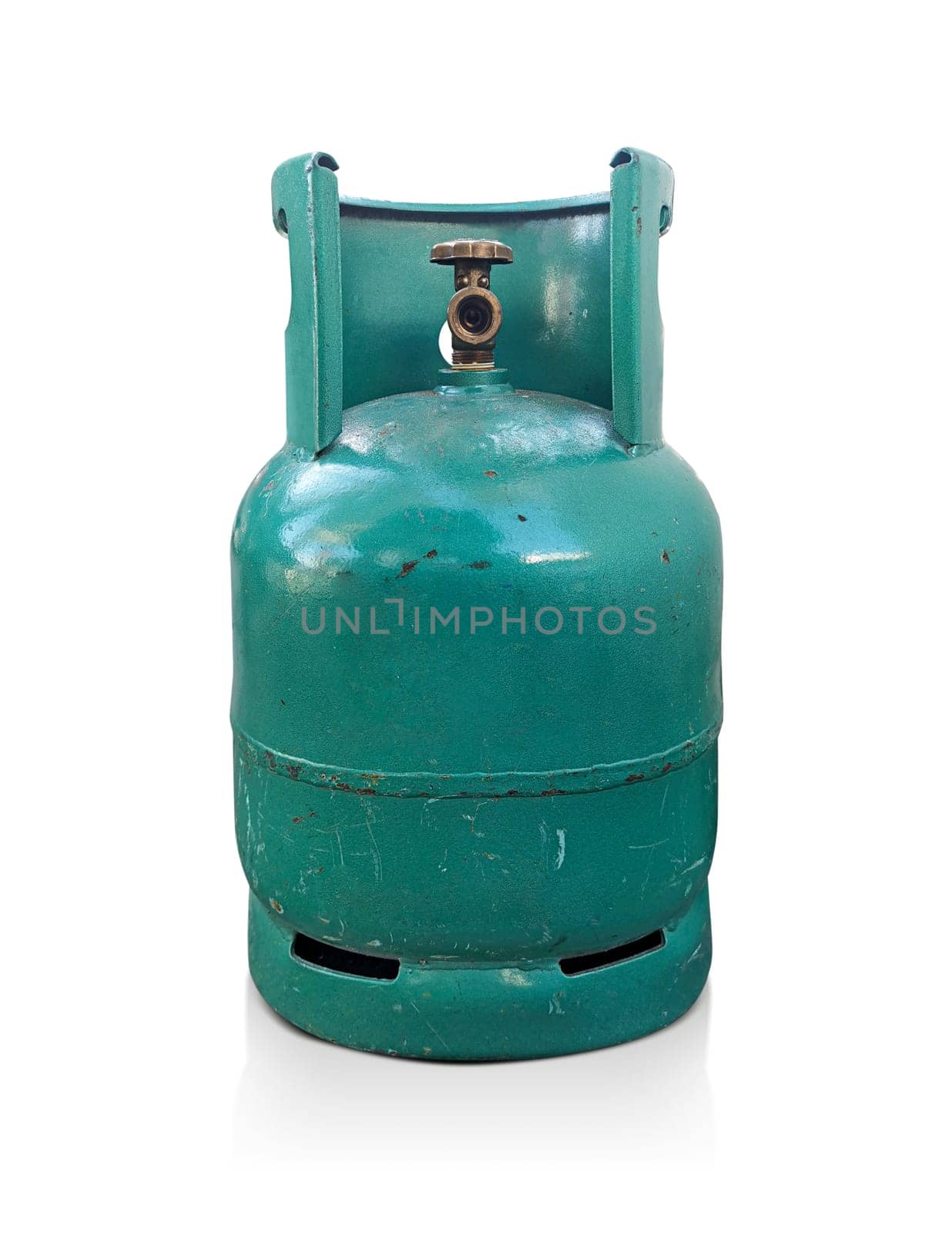 Old gas tanks isolated on white background