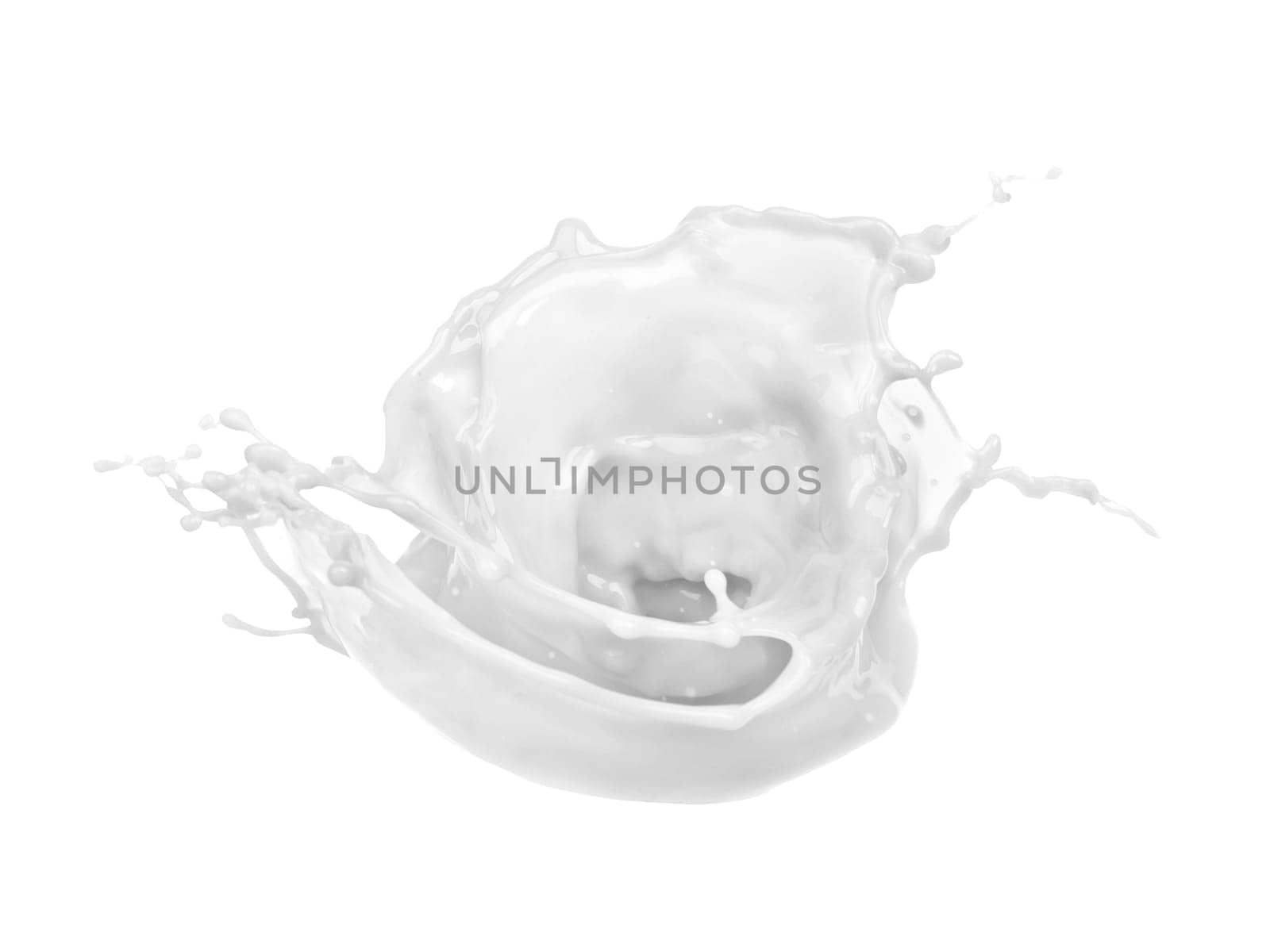 isolated milk drops and splashes on white background