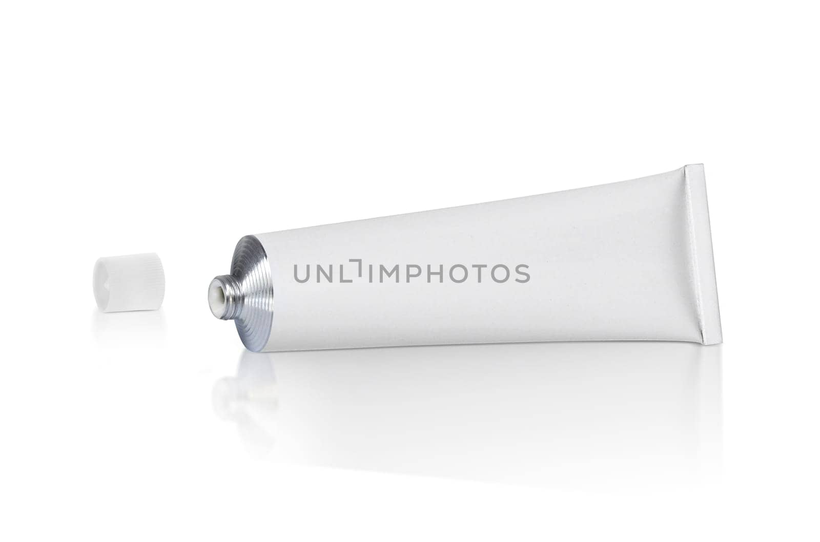 open blank white tube isolated on a white background