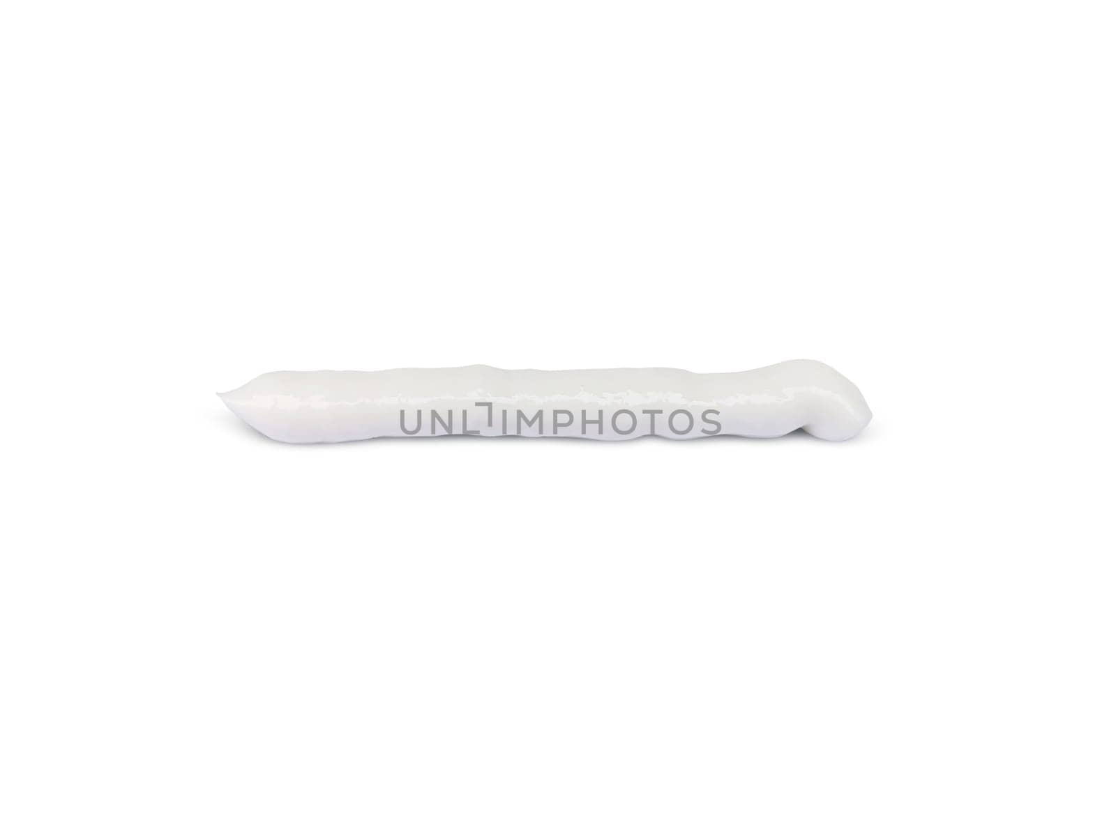 White cosmetic cream or acrylic paint is painted white on a white background