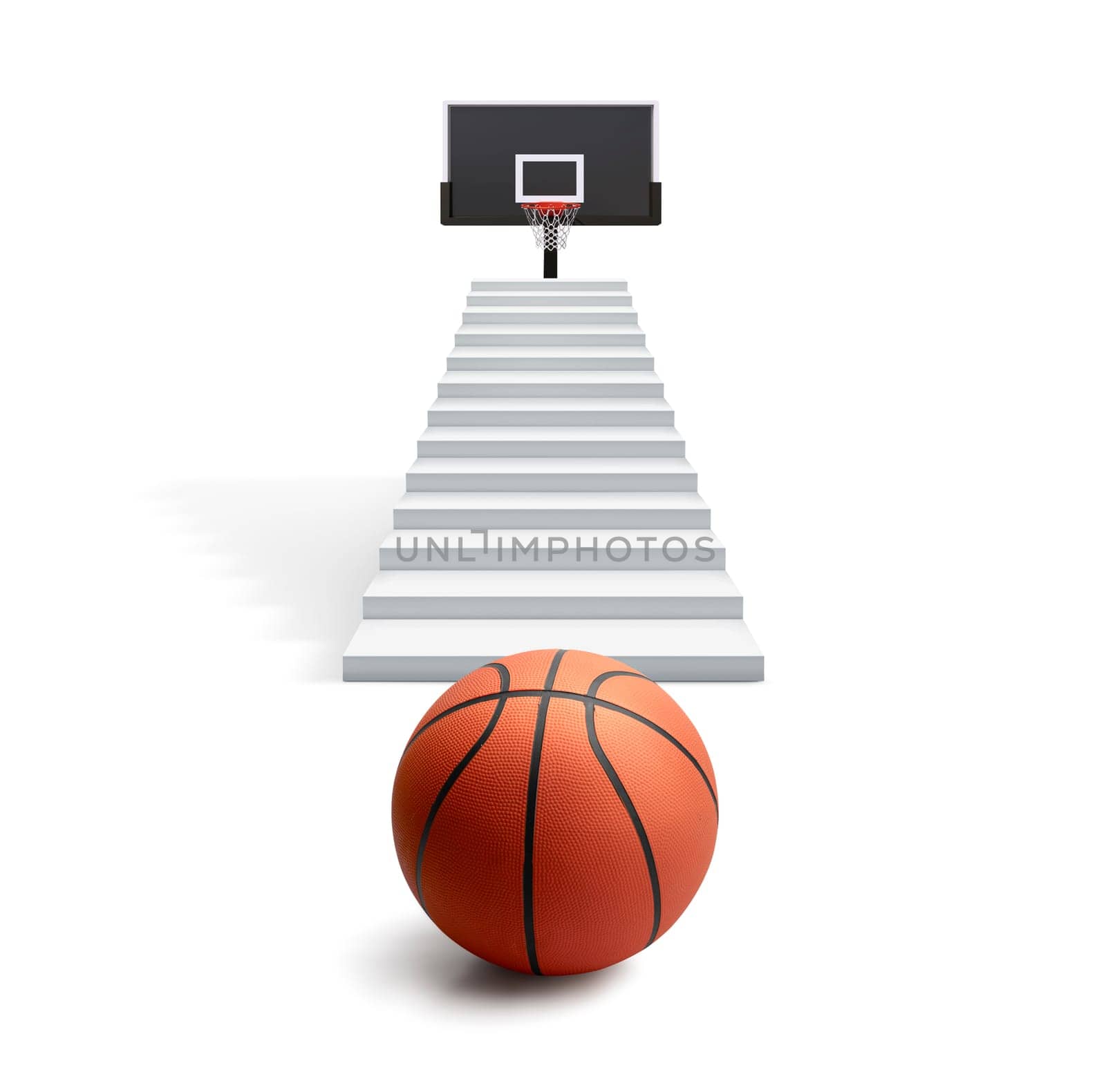 Basketball balls for sports and games. vision concept successful. 3d render