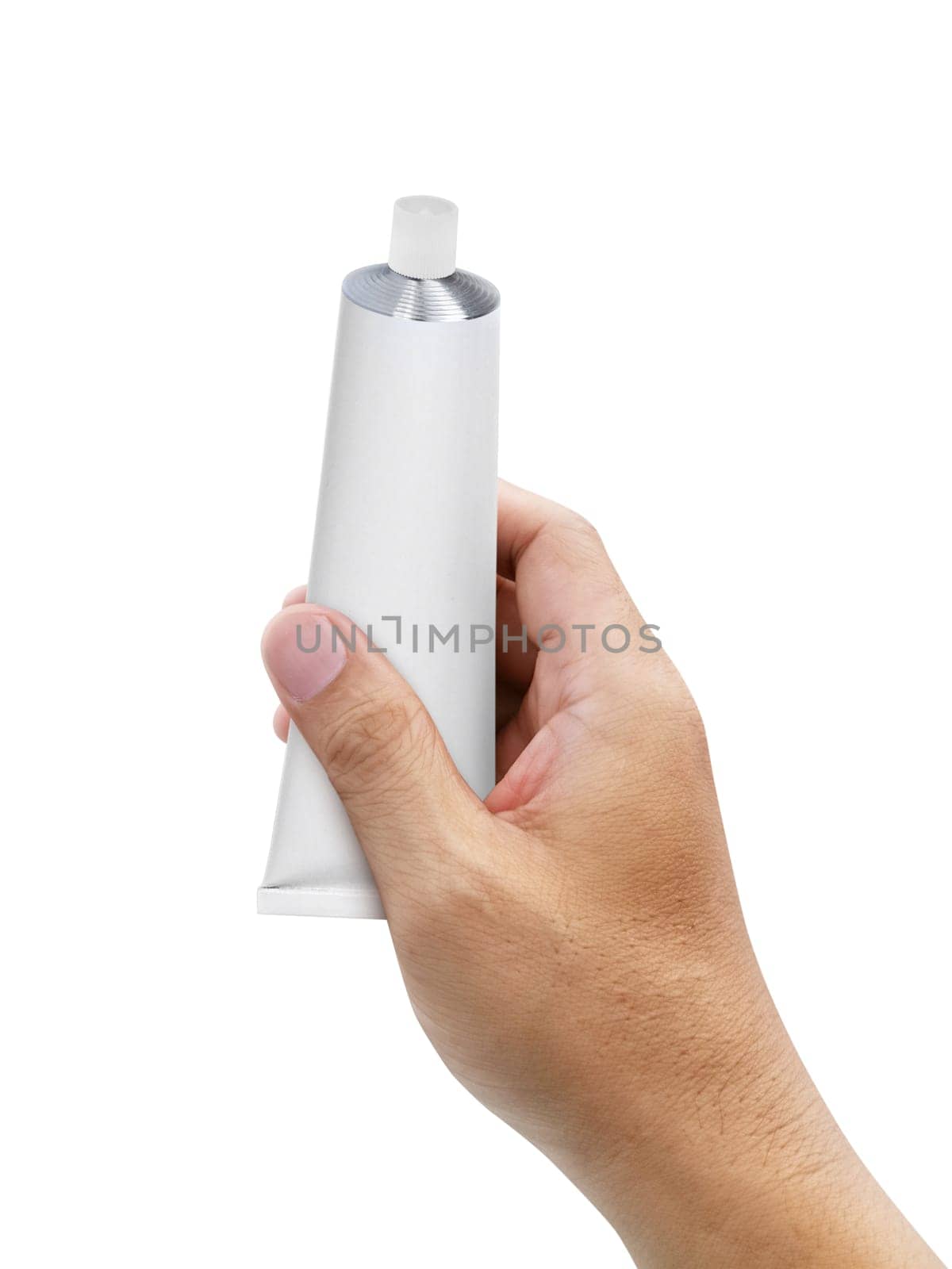 white tube with medical ointment, isolated on a white background