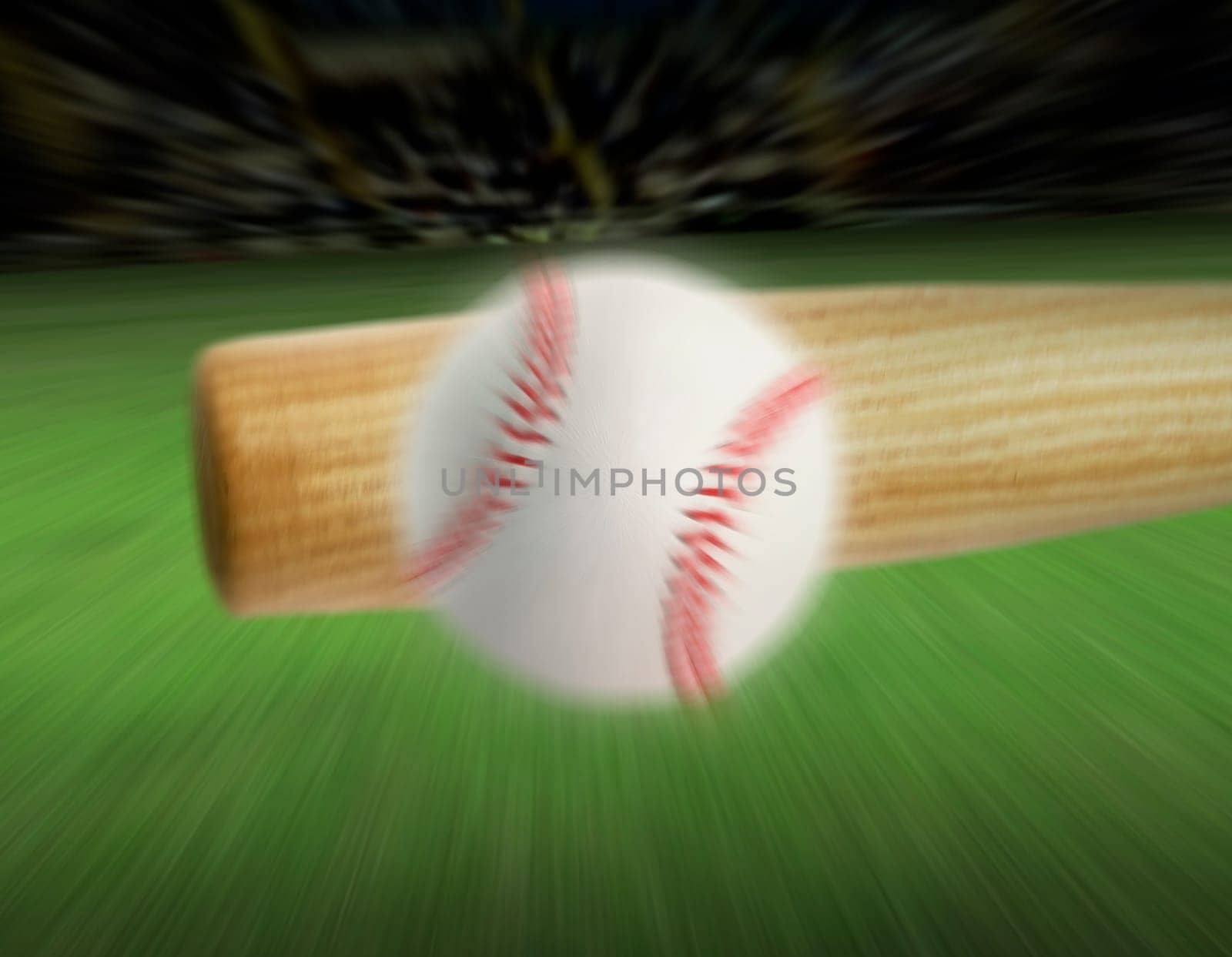 baseball hit with the motion move in sport stadium