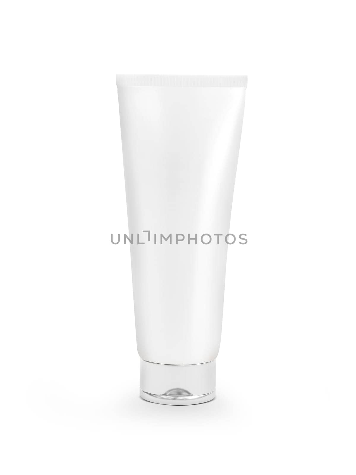 cosmetic plastic tube on white background. 3d render