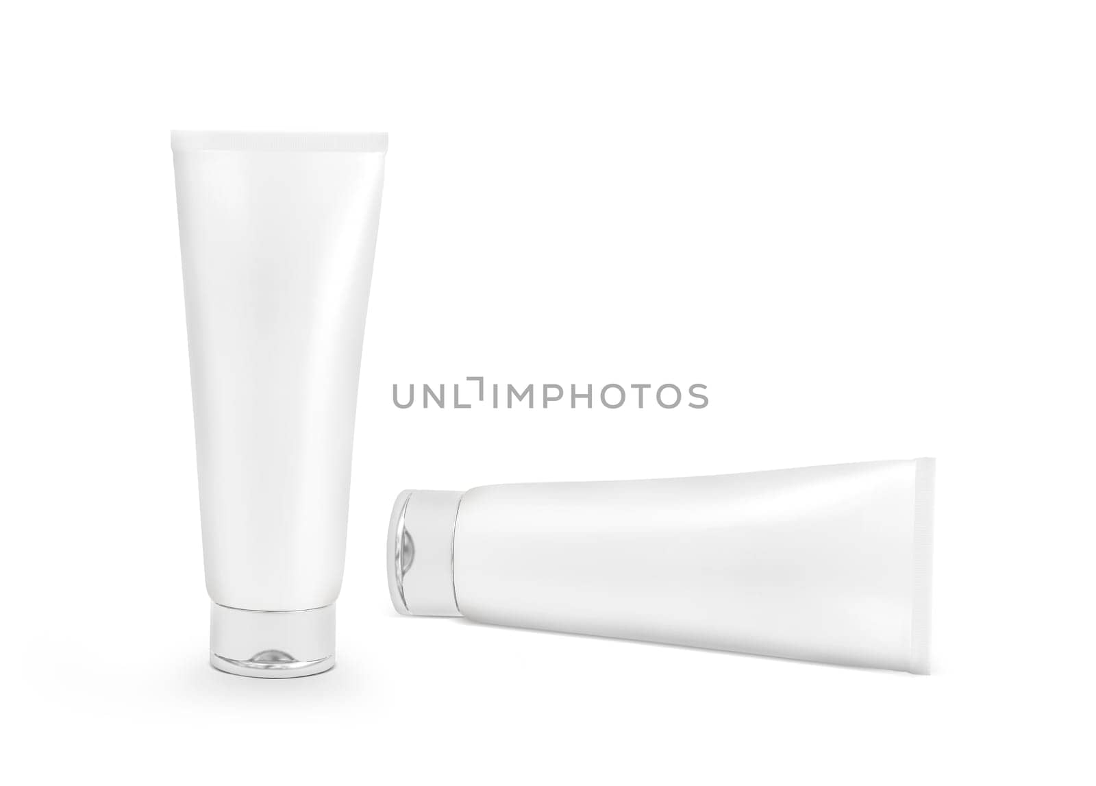 cosmetic plastic tube on white background. 3d render