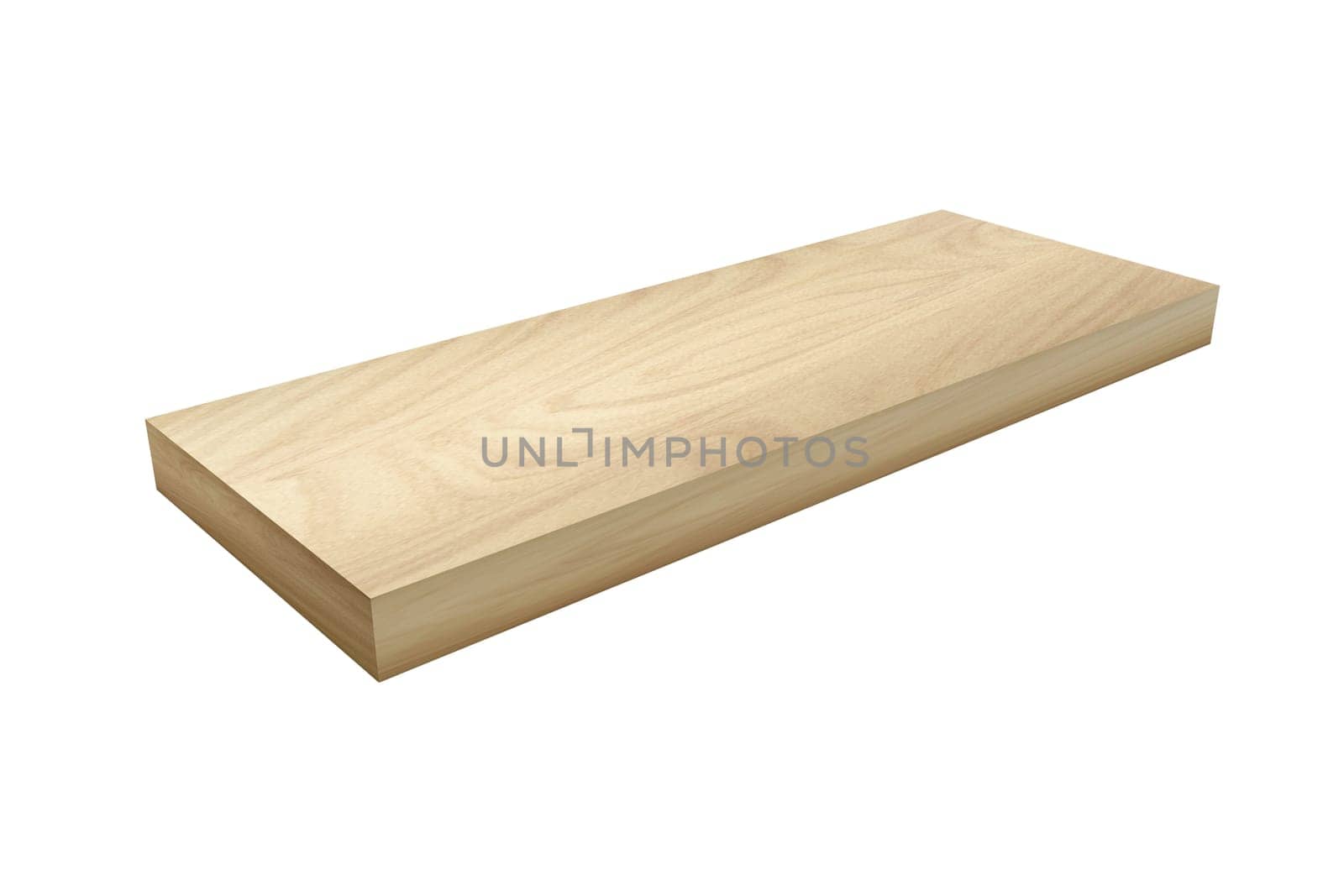 wooden timber plank for building construction or flooring. Wood board. 3d render.