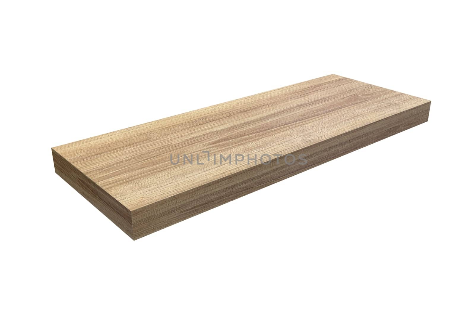 wooden timber plank for building construction or flooring. Wood board. 3d render.