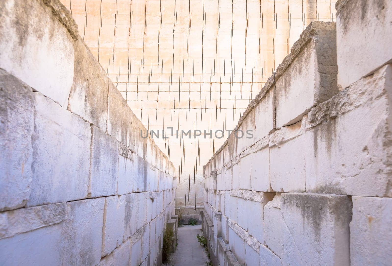 Labyrinth perspective for concept of claustrophobia and claustrophobic people