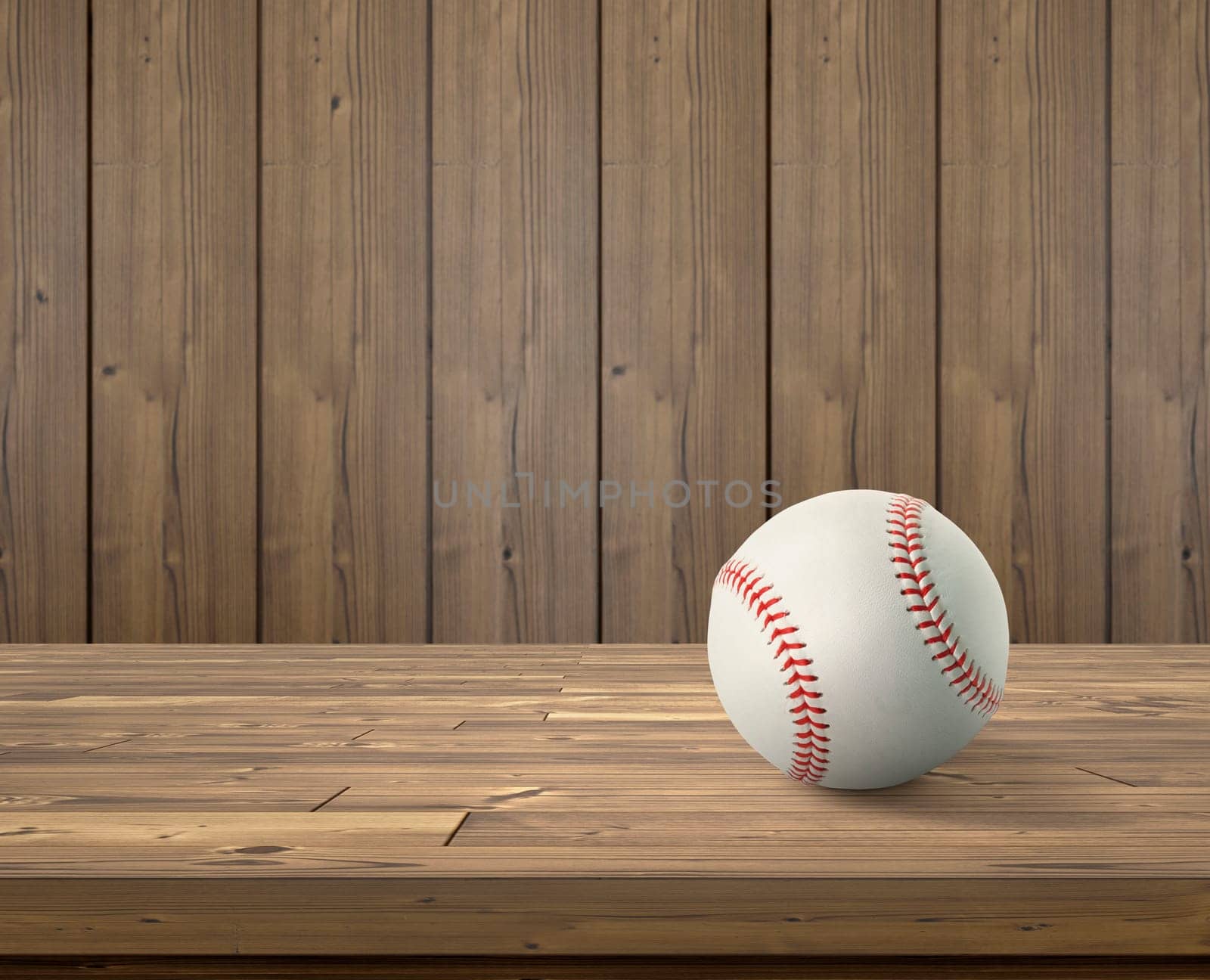 Baseball ball on wooden background