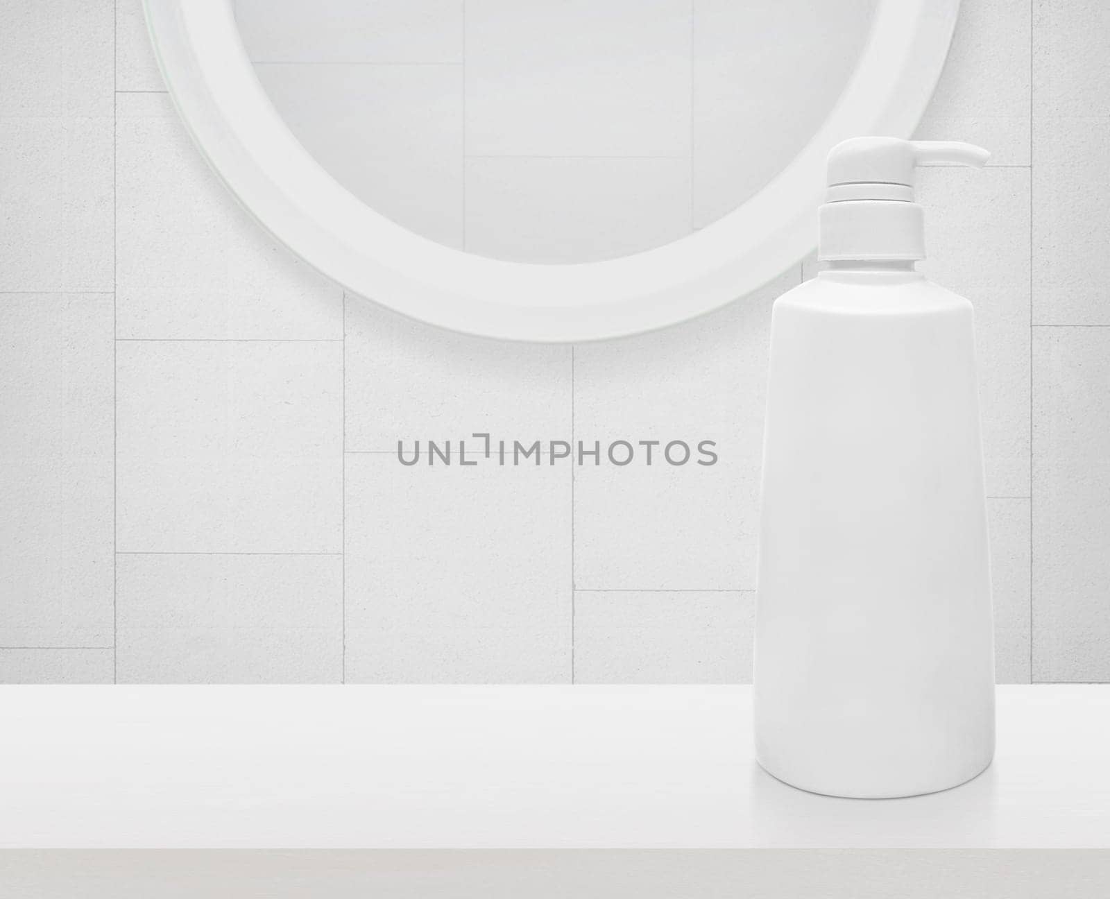 Bathroom amenities, shampoo mock-up product