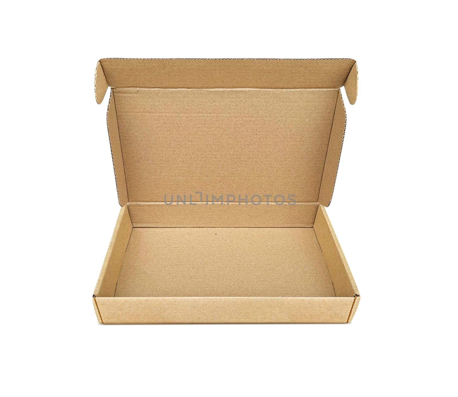 Brown cardboard box on a white background