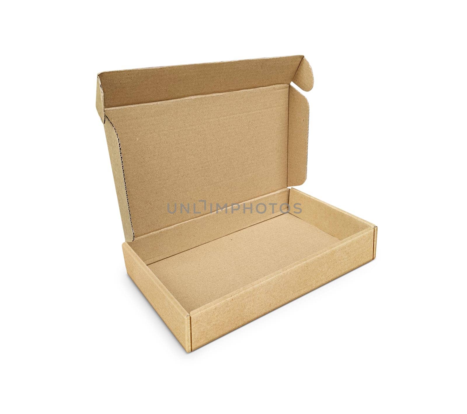 Brown cardboard box on a white background