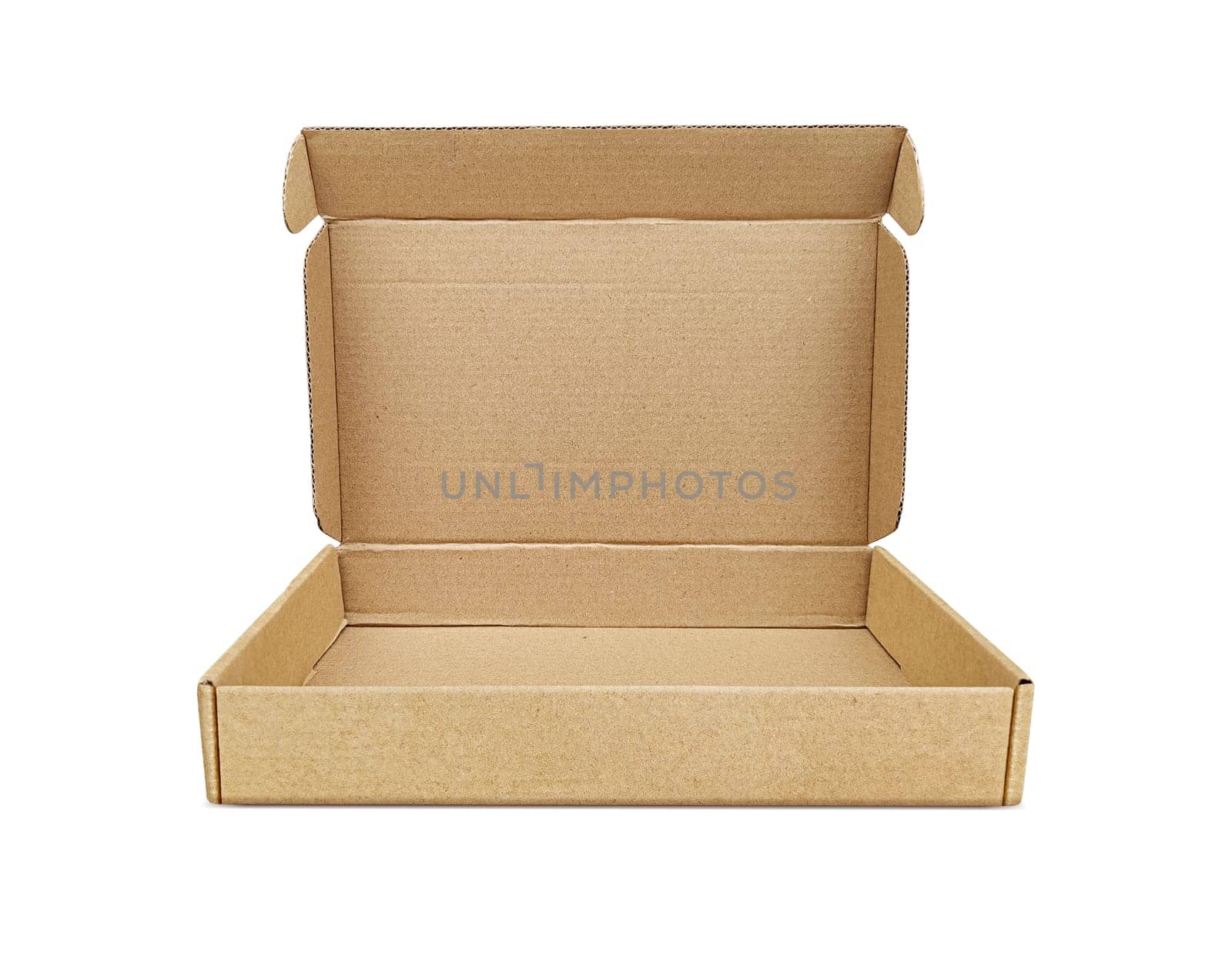 Brown cardboard box on a white background