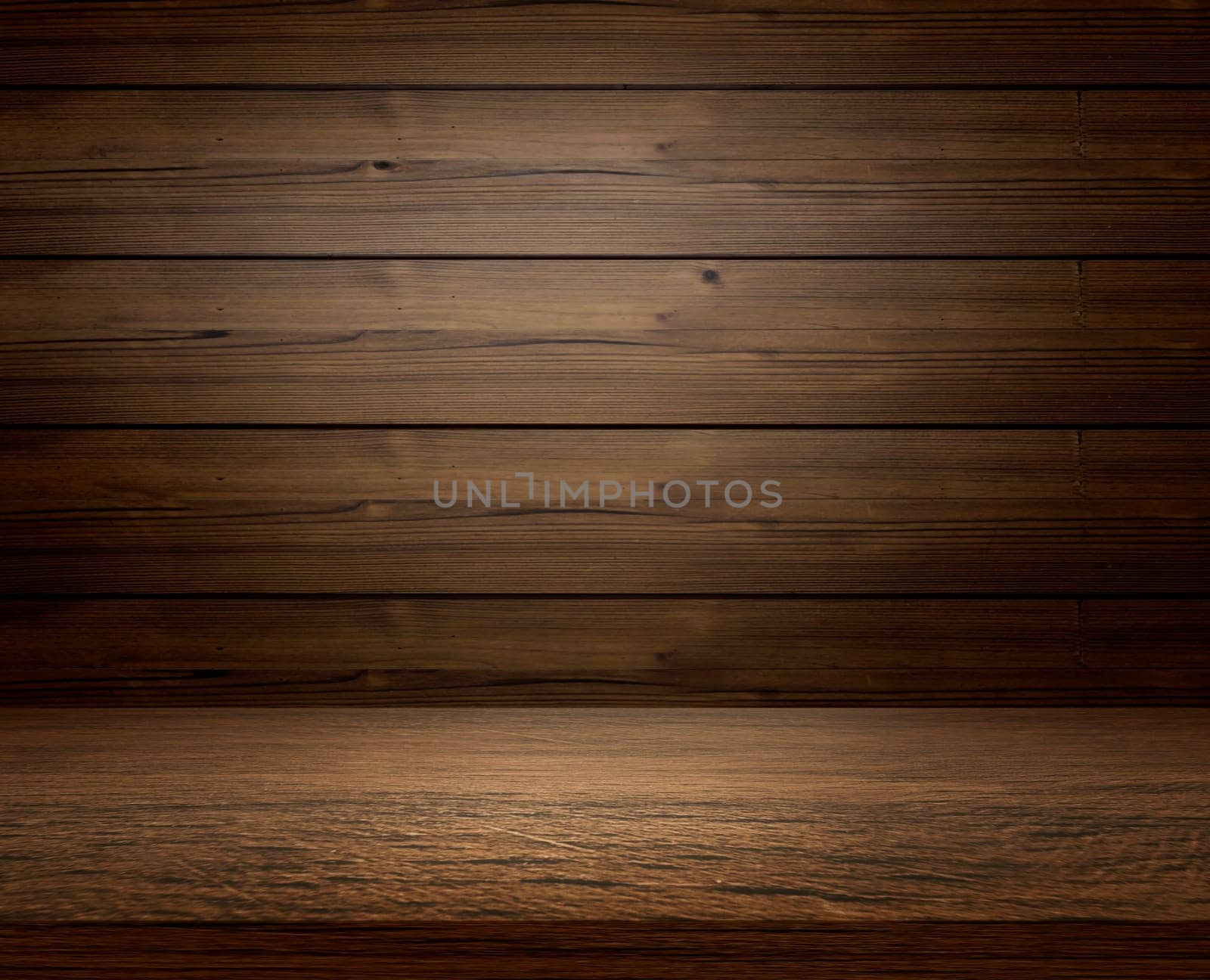 Empty wooden table for displaying product illustrations