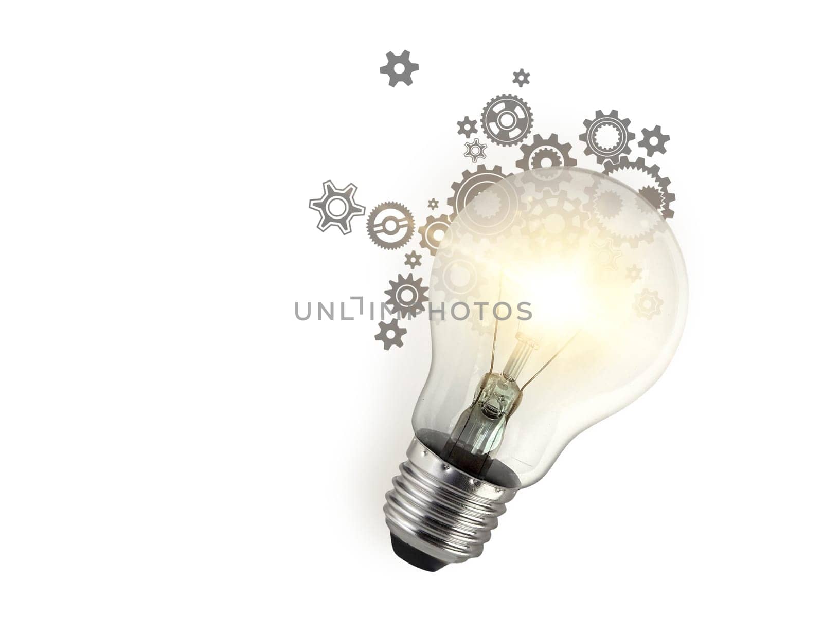 Light bulb in, new ideas with innovative technology and creativity. creative idea with sparkling light bulbs