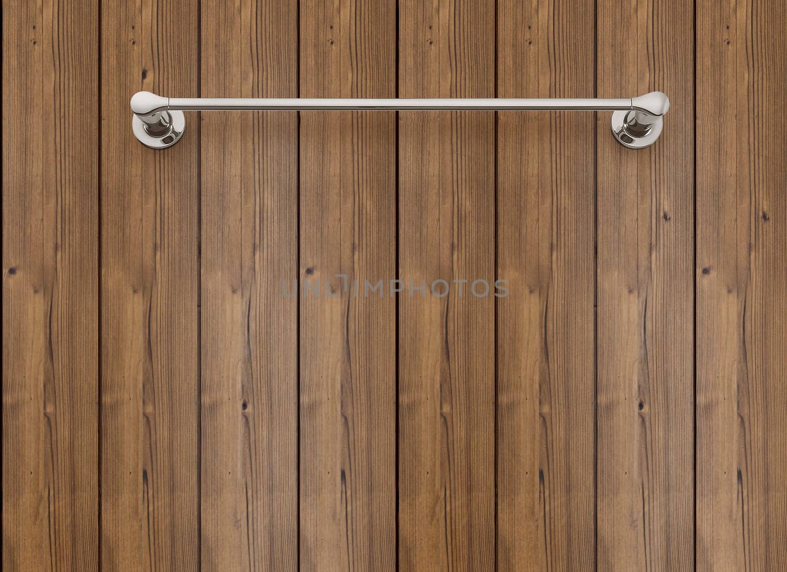 Stainless steel towel hanger on wall in bathroom