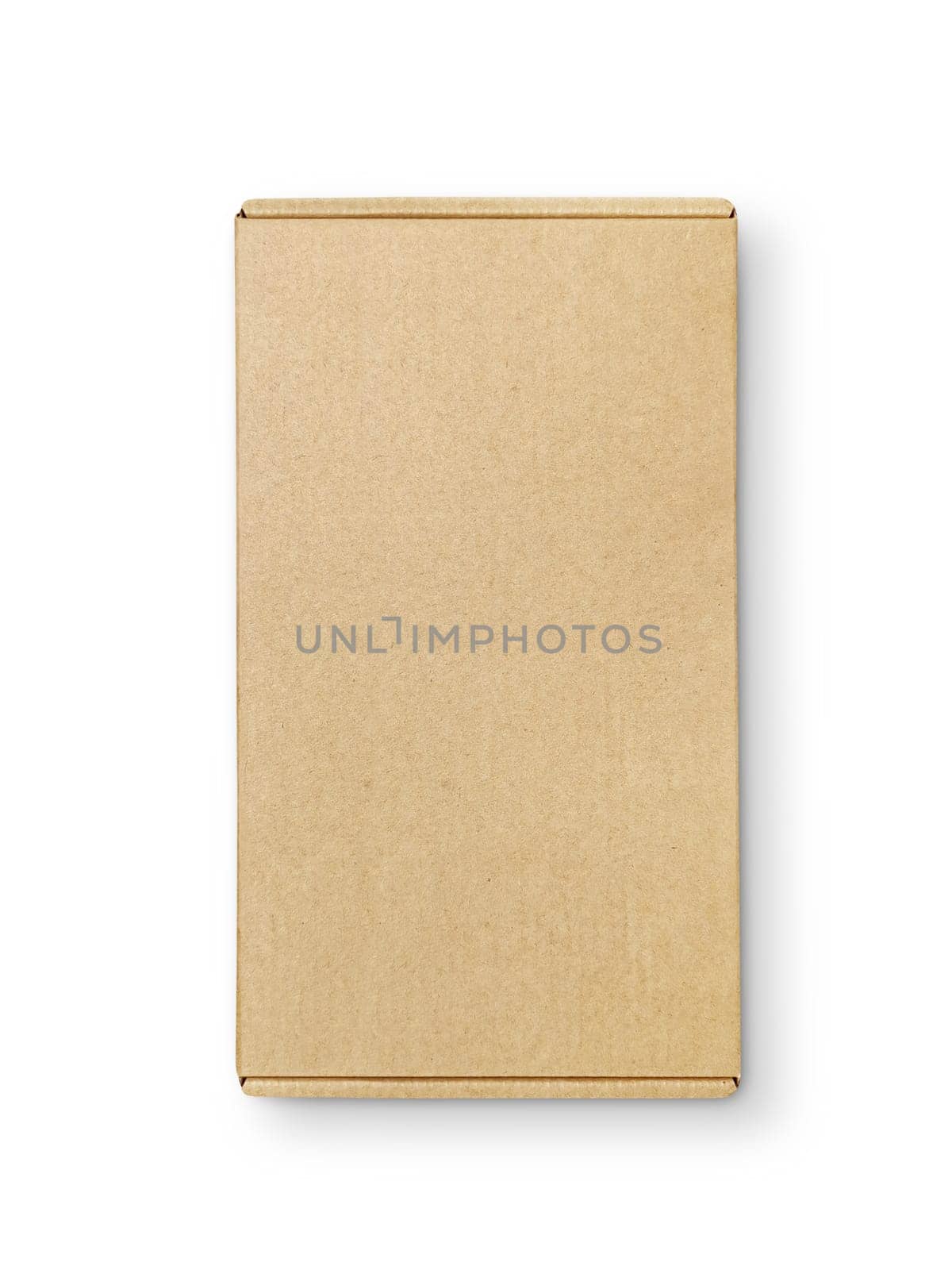 Top view. Brown cardboard box, separable